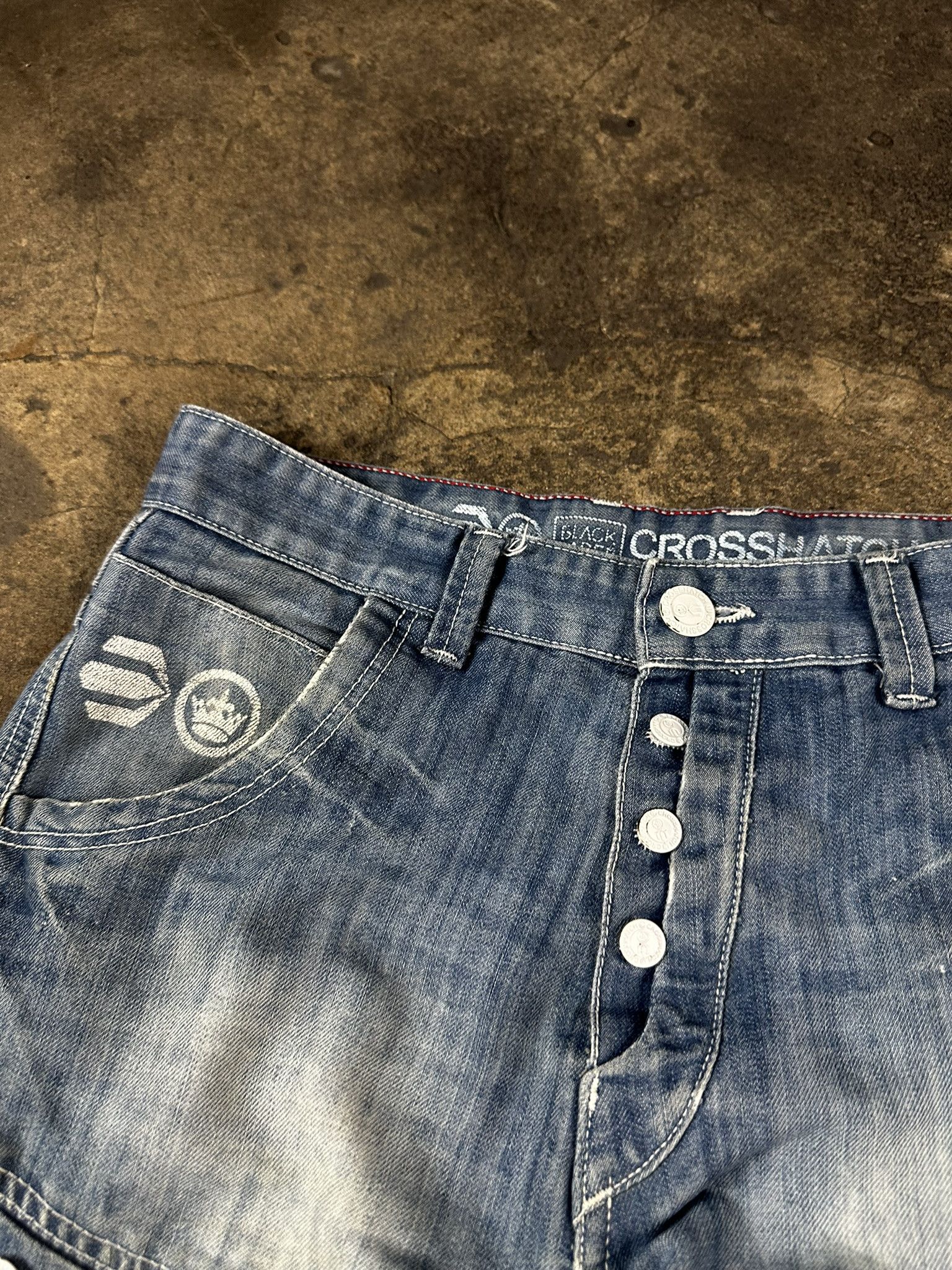 Japanese Brand Vintage Avant Garde Faded Cargo Jeans Y2k Shorts Size US 30 / EU 46 - 4 Thumbnail