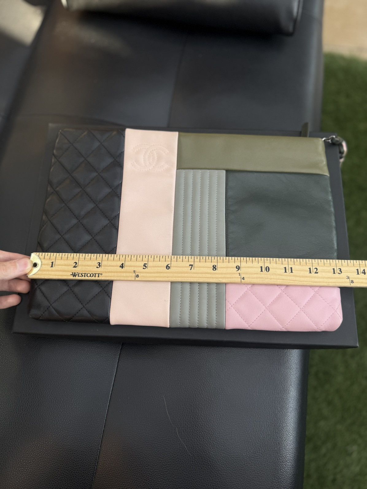Chanel Chanel Olive & Multicolor Lambskin Patchwork O-Case Size ONE SIZE - 17 Thumbnail