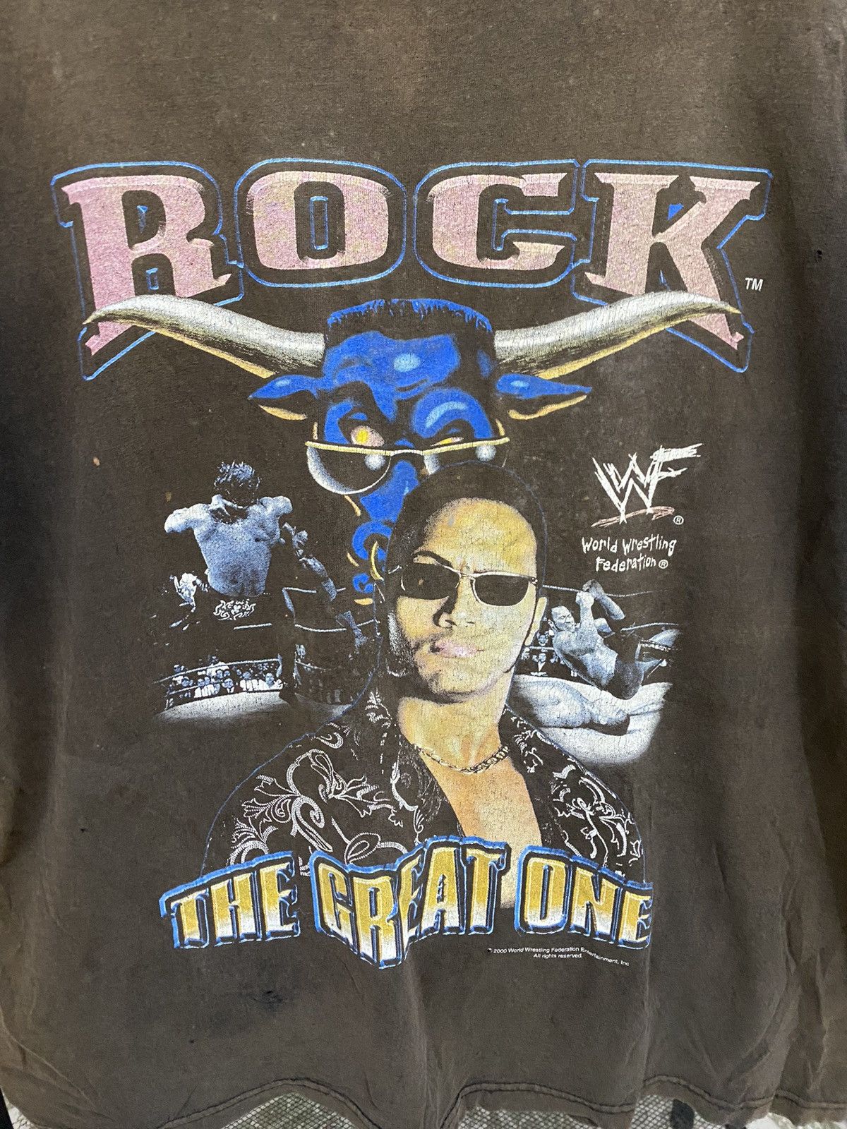 Vintage × WWE × WWF Rare Distressed Vintage 2000s WWE The Rock Size US XL / EU 56 / 4 - 2 Thumbnail