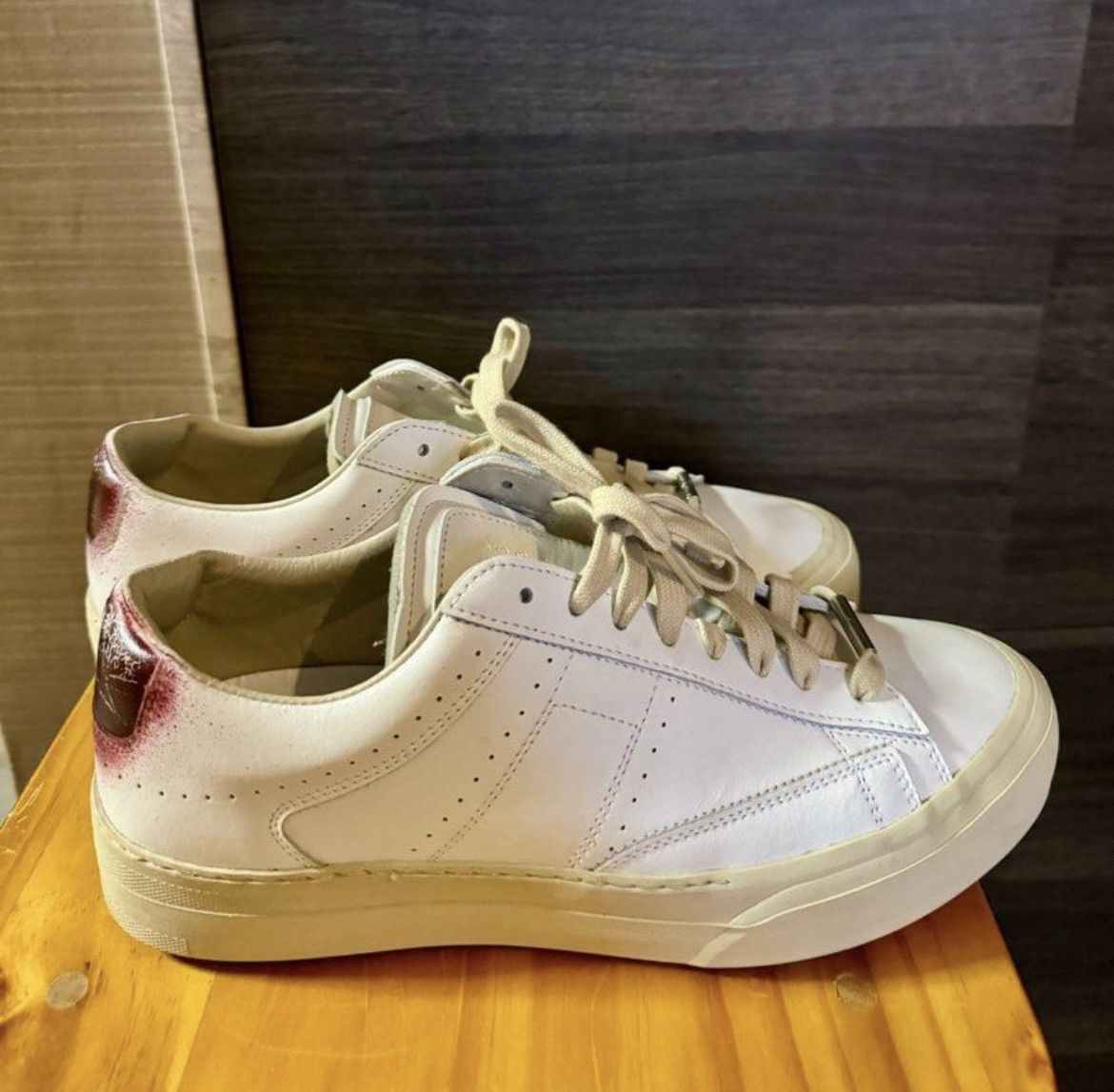 image of Maison Margiela Leather White Sneakers - Size 41, Men's