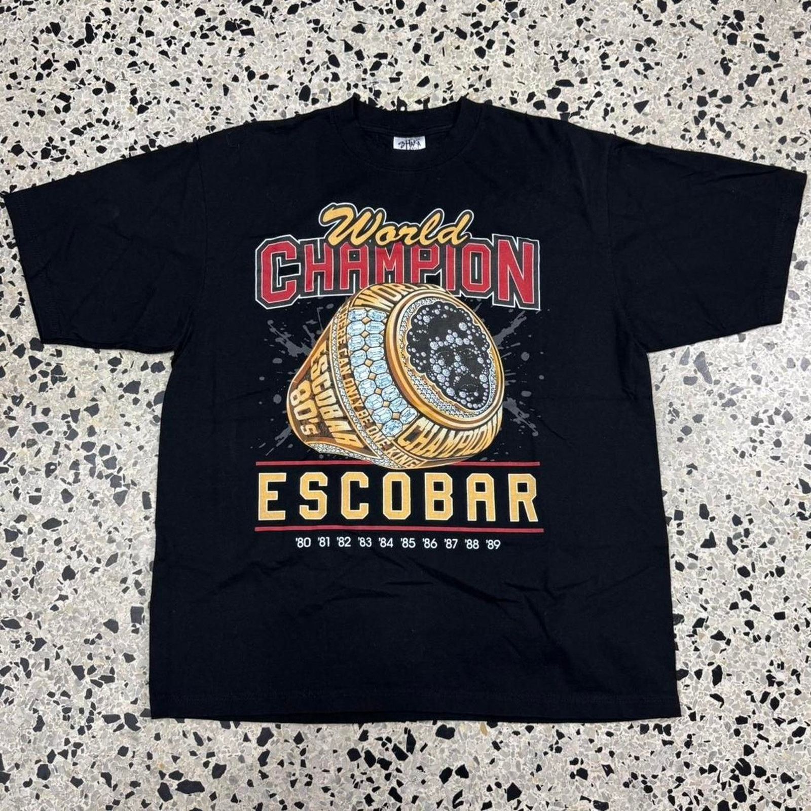 Other × Vintage VINTAGE Y2K WORLD CHAMPION PABLO ESCOBAR CHAMPIONSHIP TEE: Size US L / EU 52-54 / 3 - 1 Thumbnail