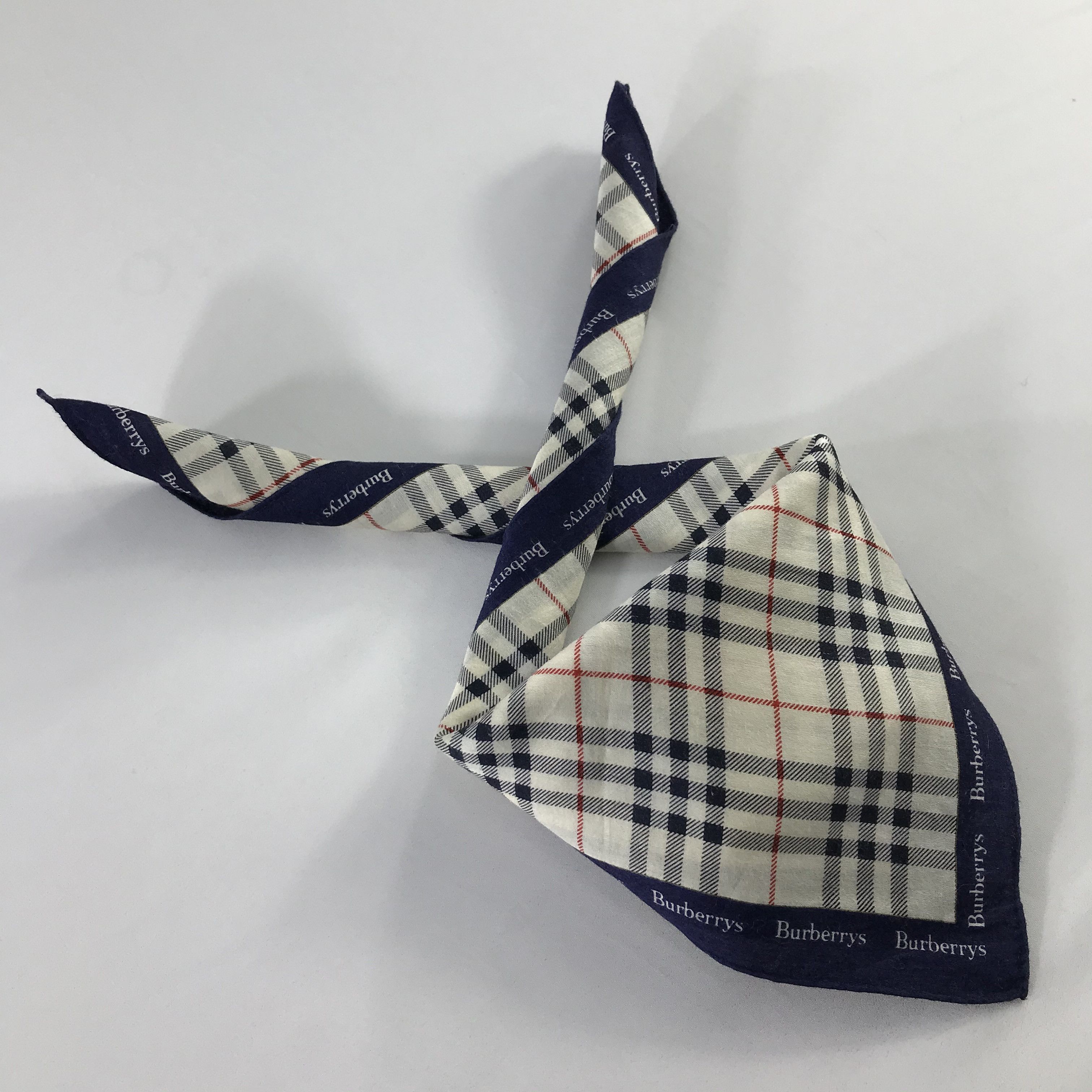 Burberry × Vintage Burberry Bandana / Handkerchief / Neckerchief - S497 Size ONE SIZE - 4 Thumbnail