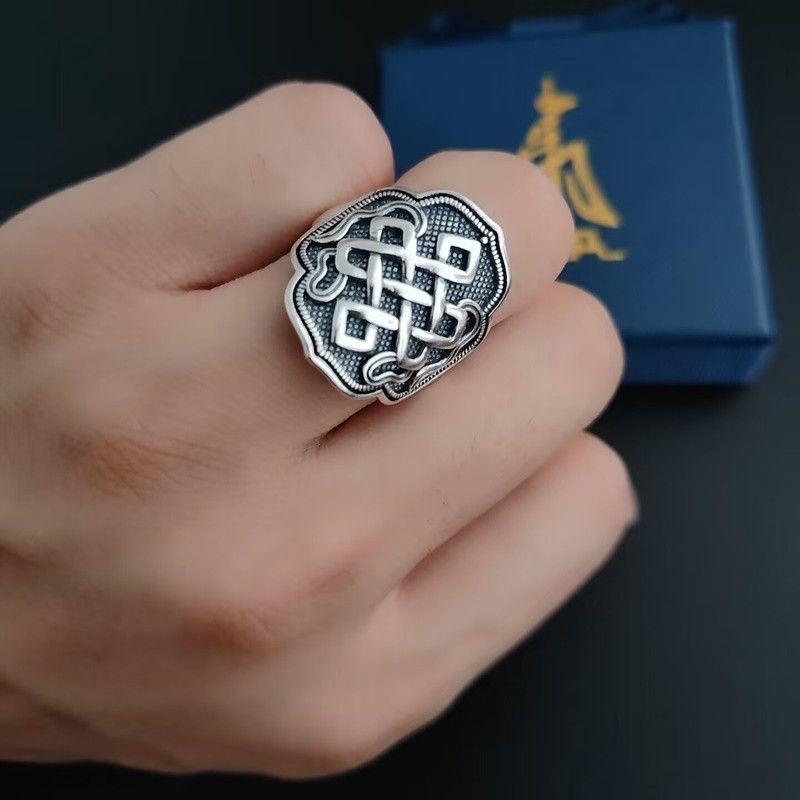 Vintage Resizable 925 Sterling Silver Knot Open Ring Size ONE SIZE - 3 Thumbnail