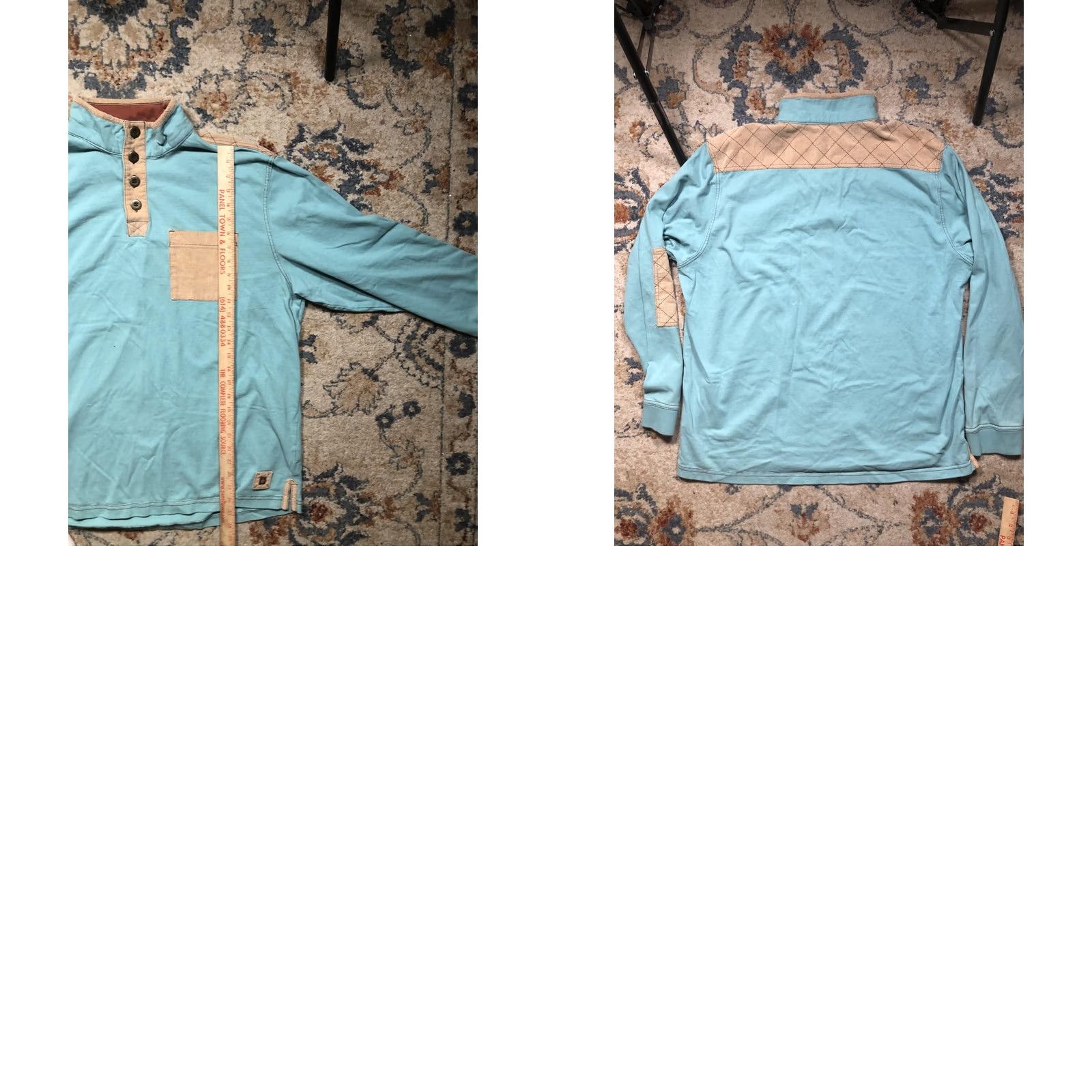 The Territory Ahead Territory Ahead Shirt Mens XL Blue Mock Neck Quilted Elbow Patch Pullover Size US XL / EU 56 / 4 - 8 Thumbnail