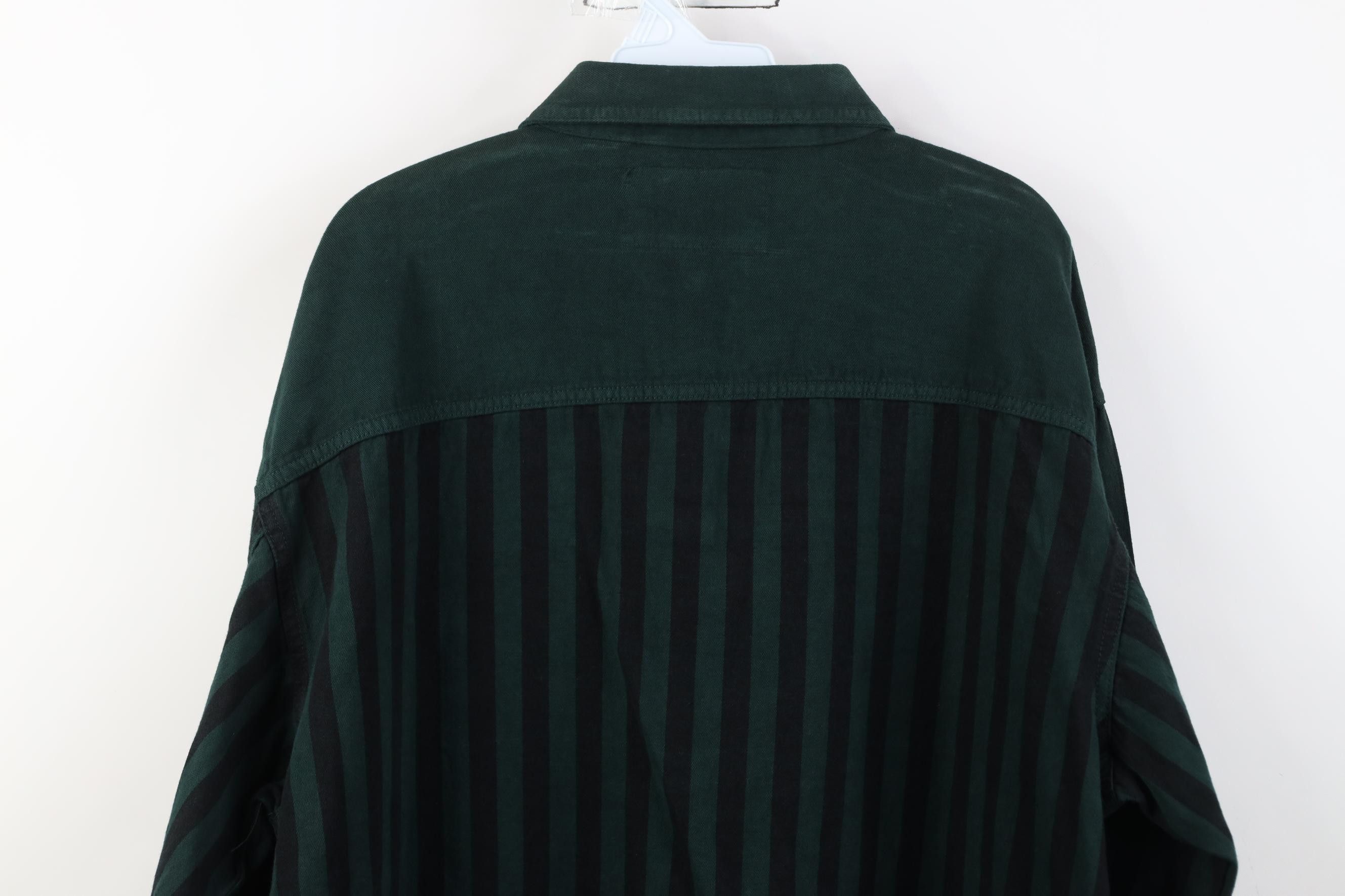 Vintage Deadstock Vintage 90s Streetwear Denim Button Shirt Green Size US L / EU 52-54 / 3 - 15 Thumbnail