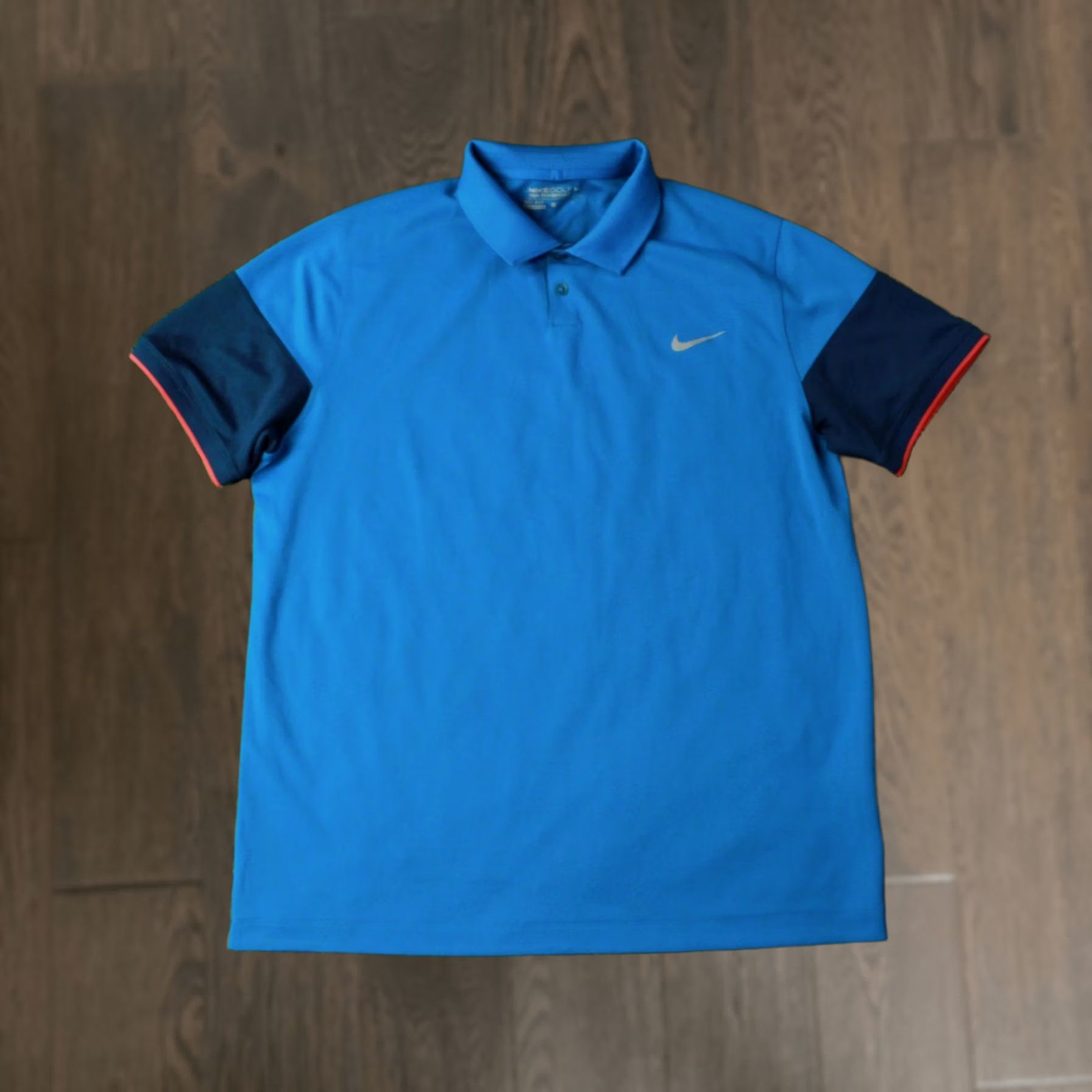 Nike NIKE Golf Dri-FIT 2015 Men Polo Shirt Jersey Size L Blue and Red Polo Men Size US L / EU 52-54 / 3 - 1 Thumbnail