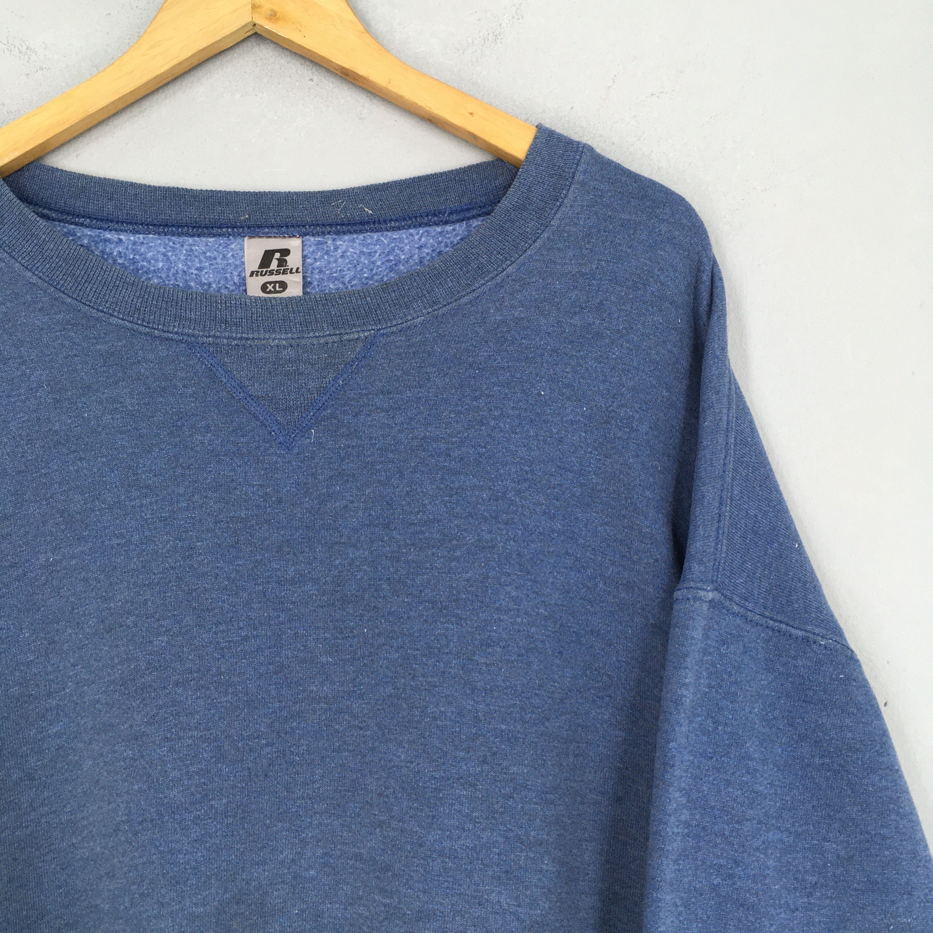 Kanye West × Russell Athletic Vintage Russell Athletic Plain Blue Sweatshirt XLarge Size US XL / EU 56 / 4 - 2 Thumbnail