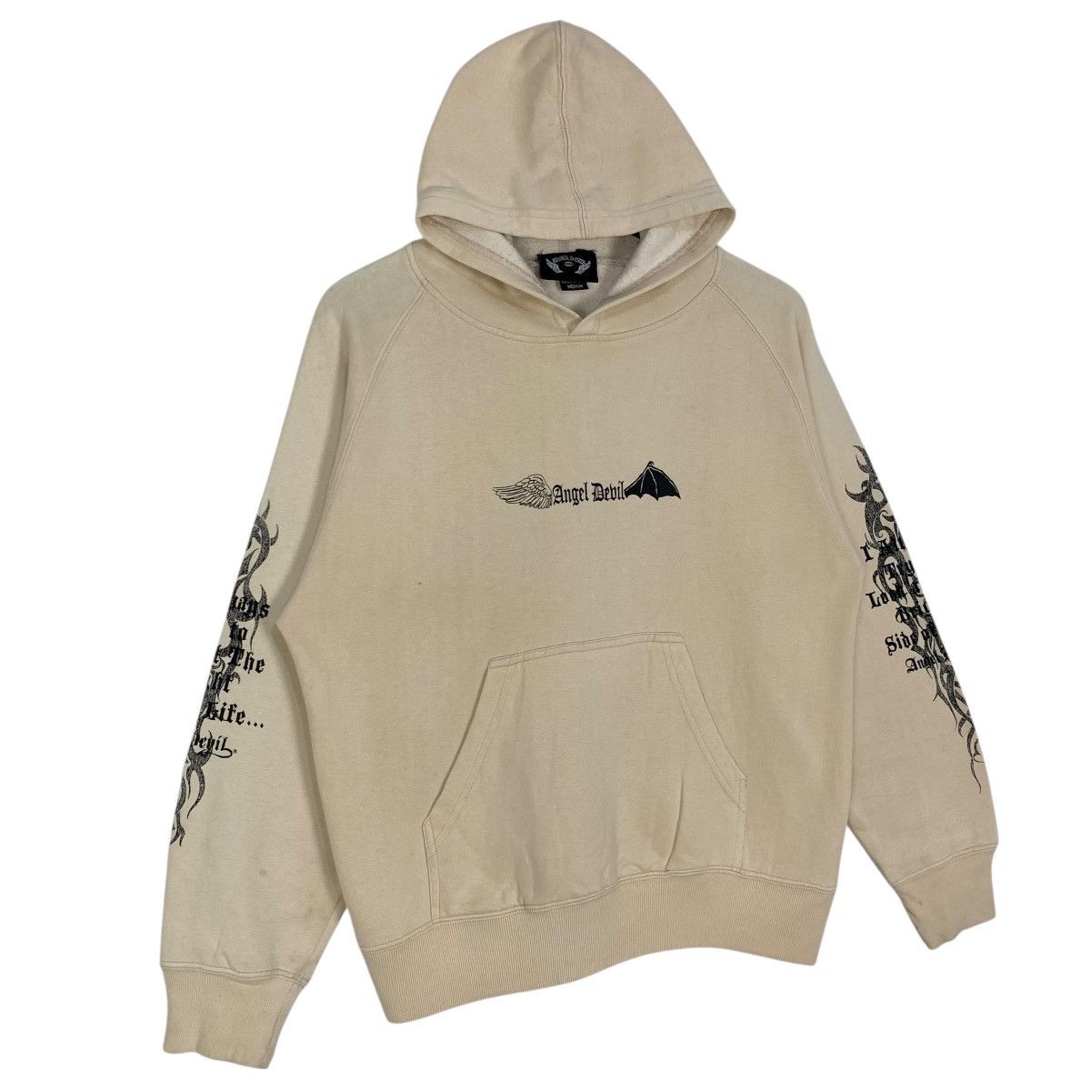 Vintage Vintage 90s Angel Devil Hoodie Sweatshirt Pull Over Size US M / EU 48-50 / 2 - 2 Thumbnail