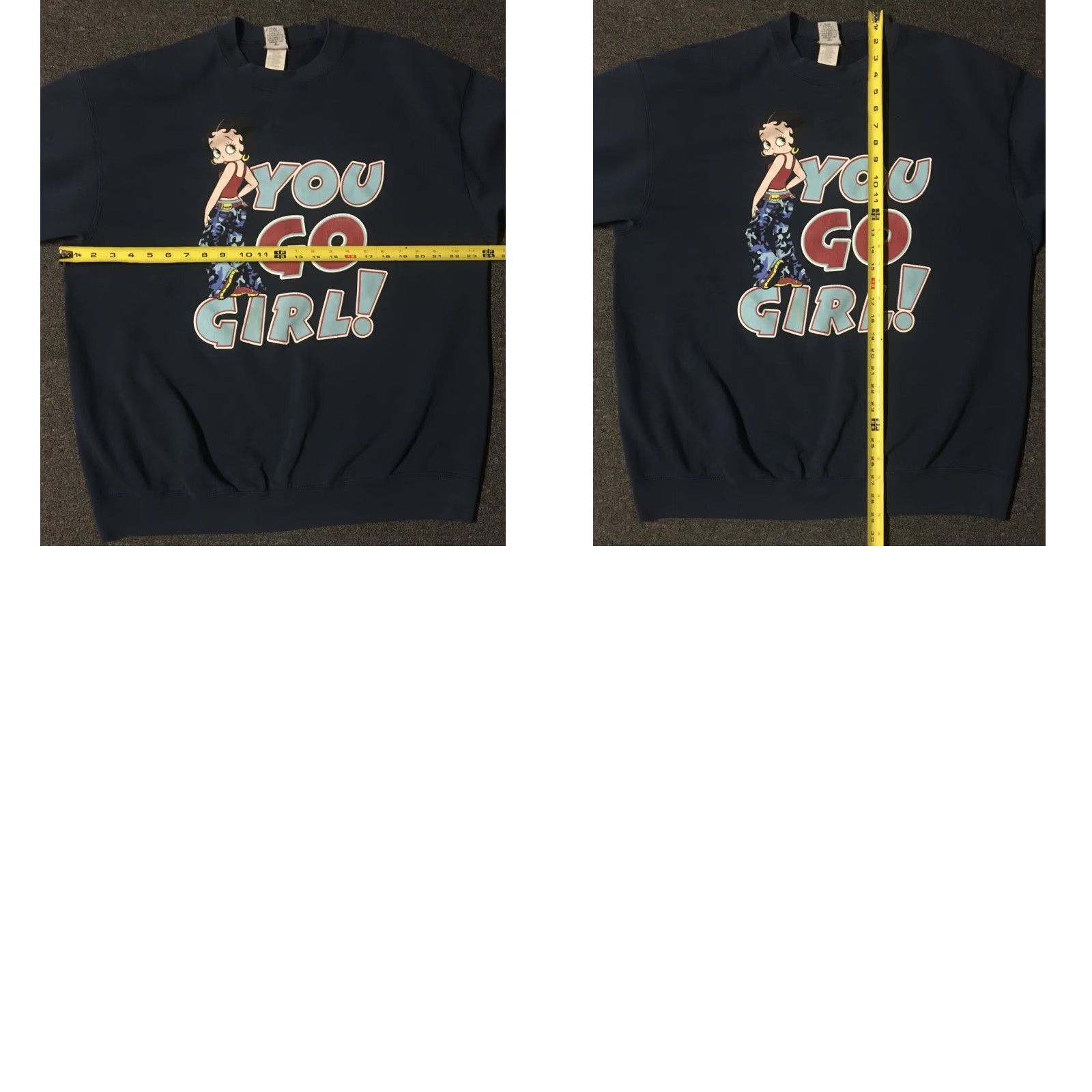 Vintage VINTAGE Betty Boop You Go Girl Sweatshirt XL Cartoon Hip Hop Retro Rap TV Movie 90s Men Blue Hoodie Pullover 80s 90s USA Disney Basketball | Mens Size US XL / EU 56 / 4 - 8 Thumbnail