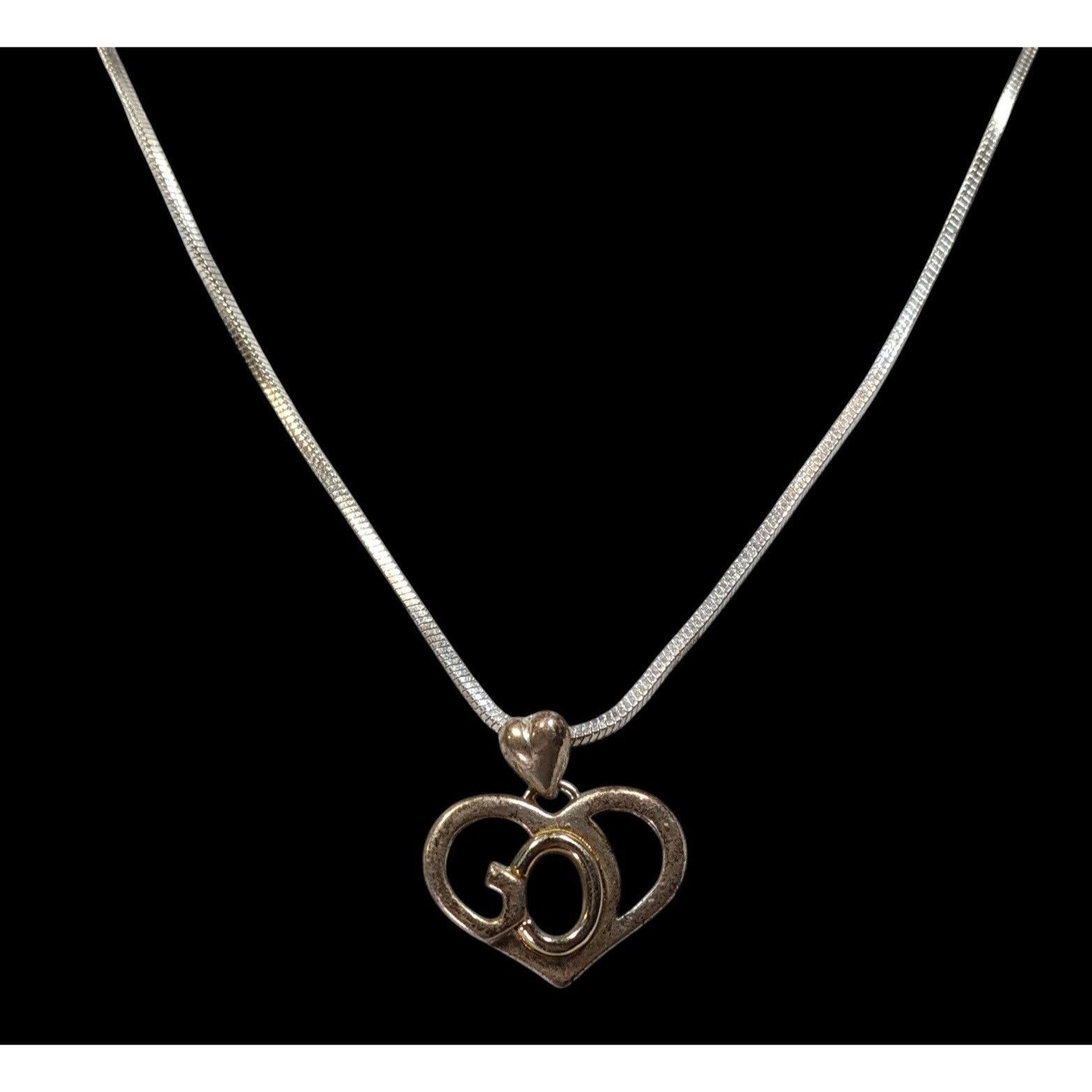 Other Classic Religious God Heart Pendant Necklace Marked SJ Size ONE SIZE - 2 Thumbnail
