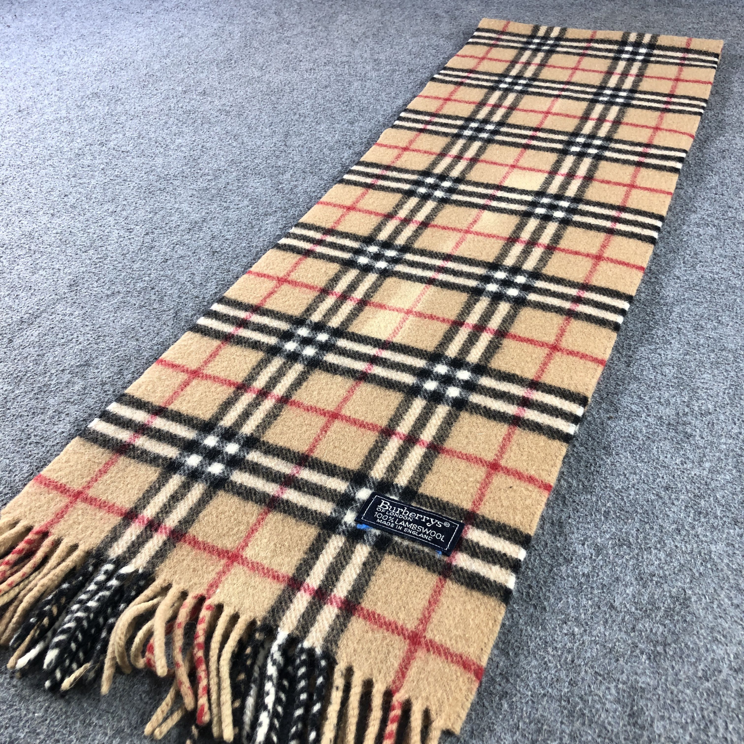 Burberry Burberry Tan Nova Check Wool Scarf Muffler V2904 Size ONE SIZE - 3 Thumbnail