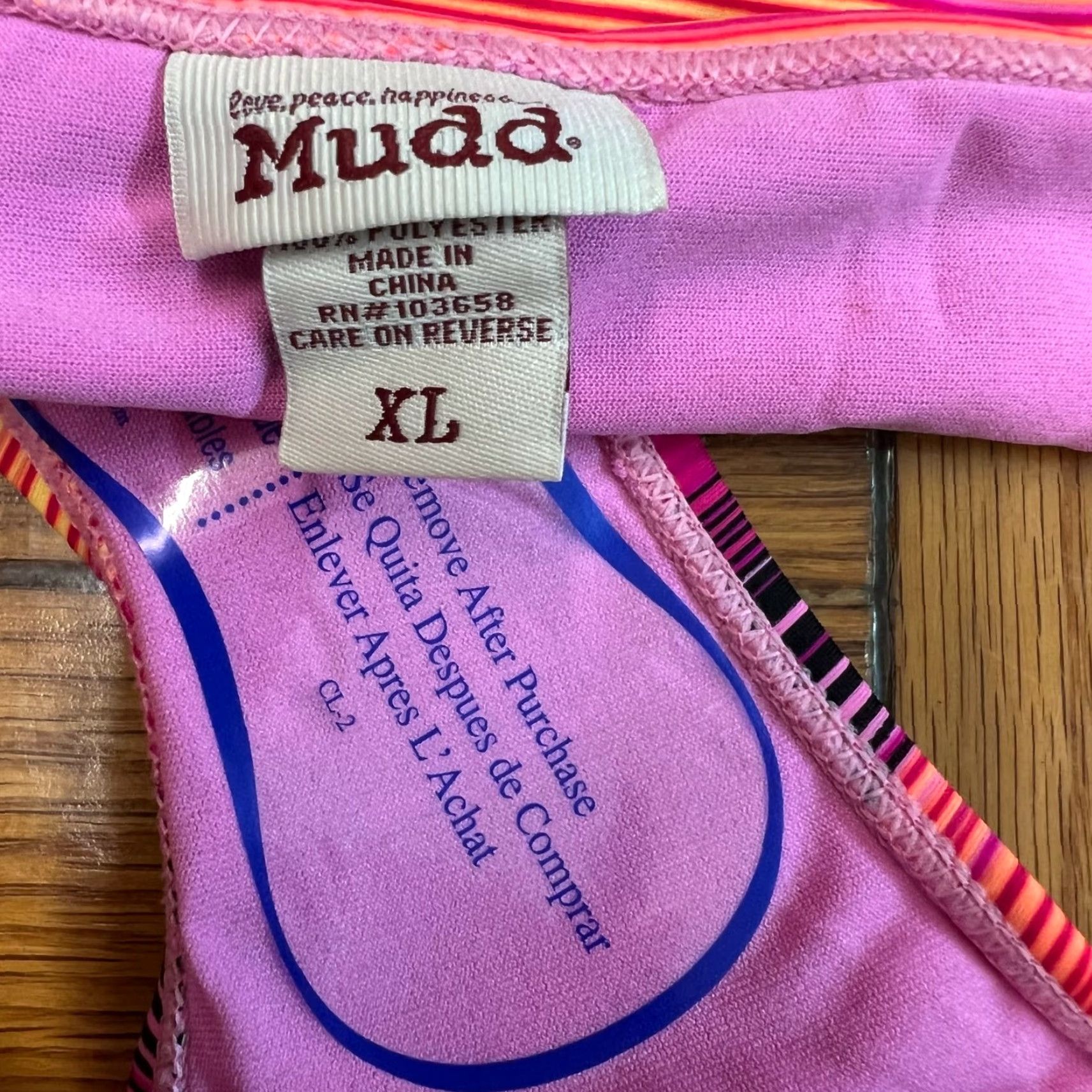 Vintage MUDD New Womens Stripe Hipster Swim Bottom Bikini Orange XL Size Small Length: 0 Size 40" / US 18 - 6 Thumbnail