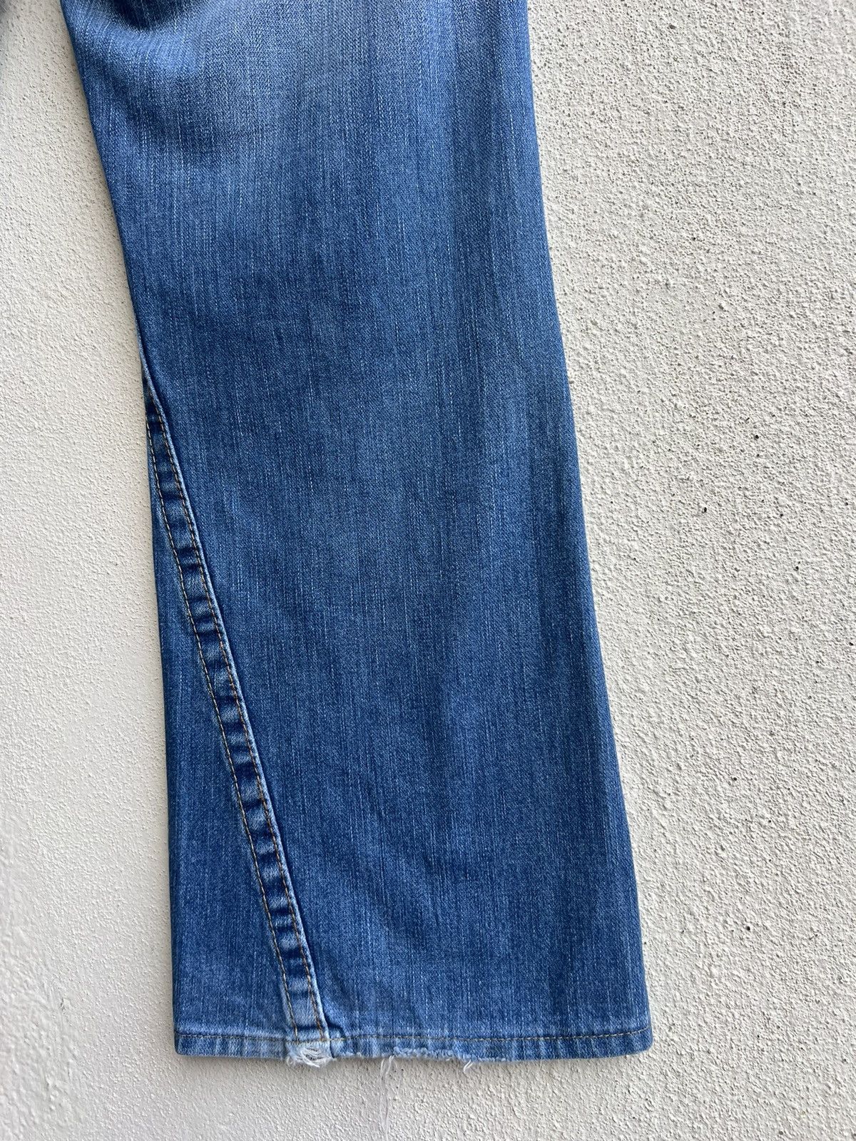 True Religion Vintage 00s TR Joey Distress Fade Mud Denim Flare Jeans Size US 32 / EU 48 - 19 Thumbnail