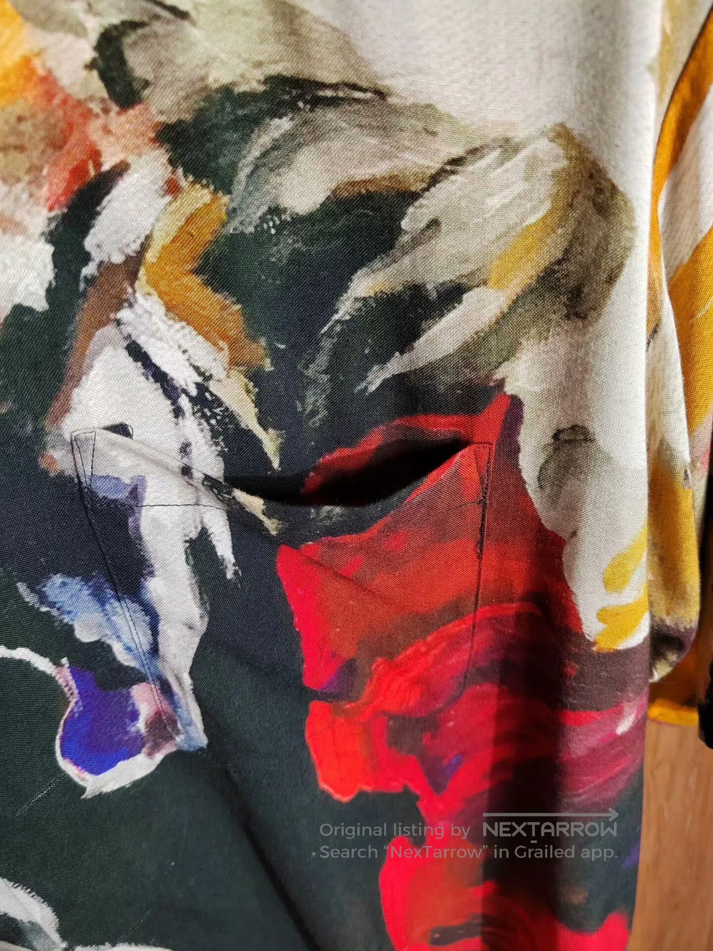 Japanese Brand Abstract Oil Painting Print Shirt. Size US M / EU 48-50 / 2 - 3 Thumbnail