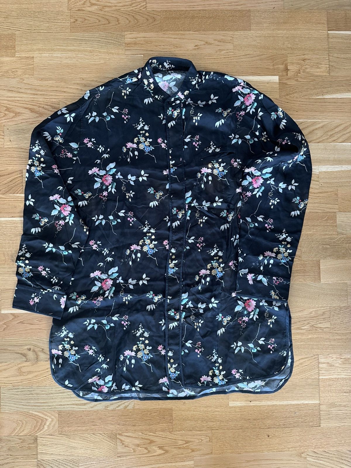 Haider Ackermann Black Floral Shirt Size US M / EU 48-50 / 2 - 1 Thumbnail