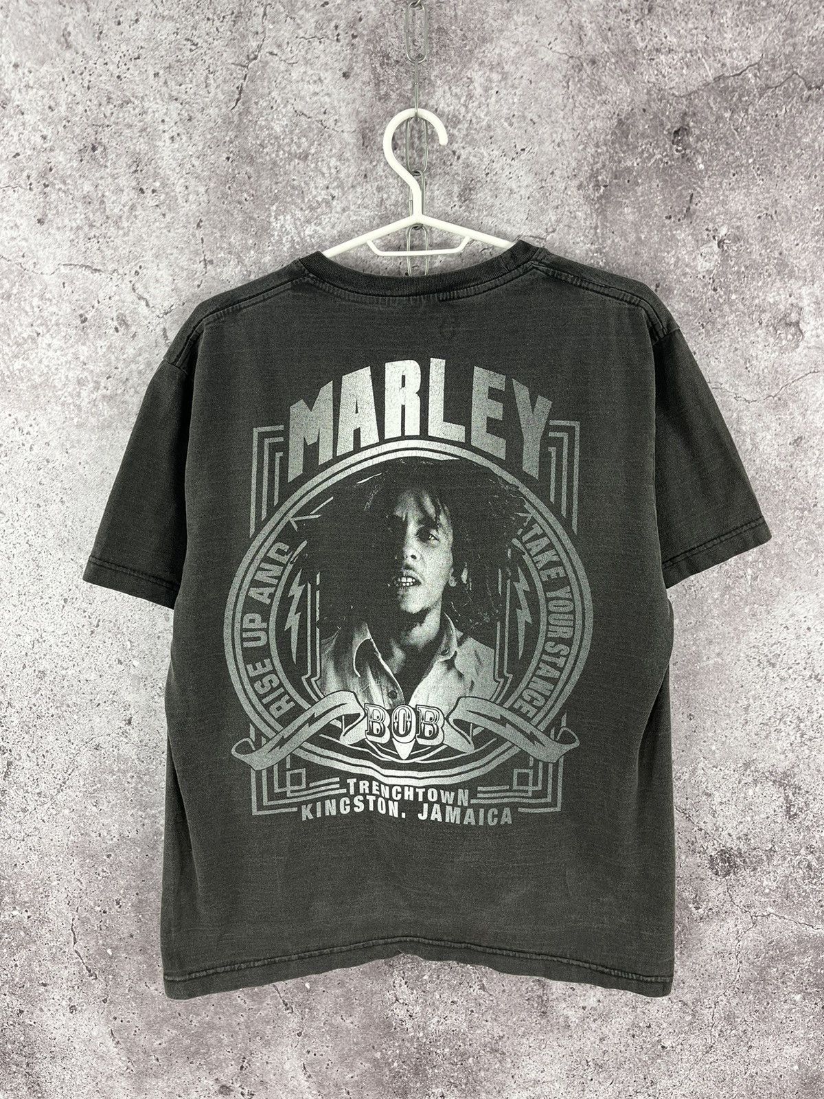Band Tees × Bob Marley × Vintage Bob Marley Vintage 90’s Double Big Logo Heavy Cotton Size L Size US L / EU 52-54 / 3 - 7 Thumbnail