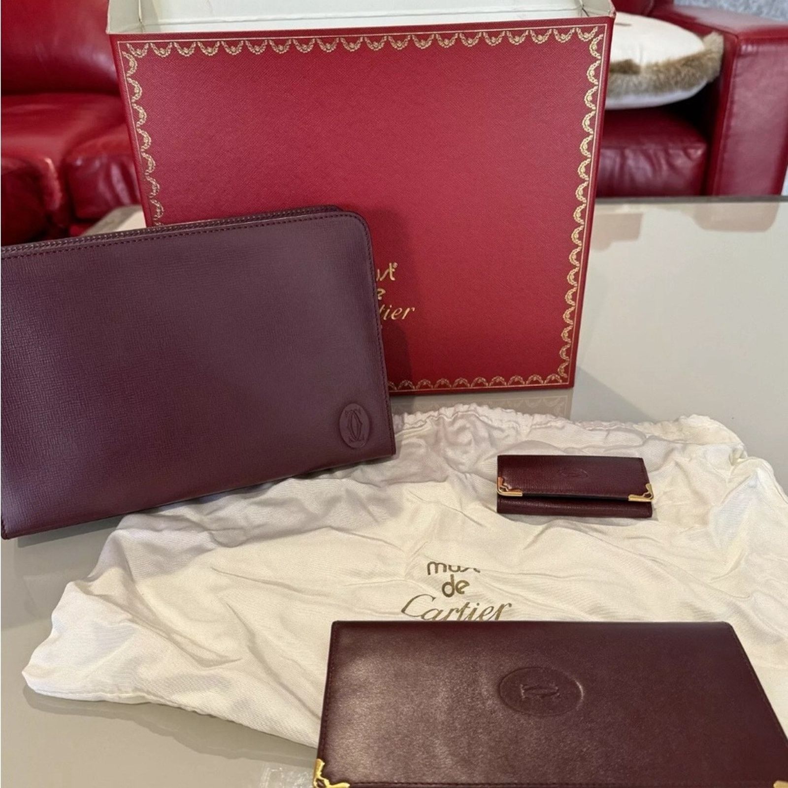 Cartier Cartier Must de Cartier Leather Clutch Bag, Wallet Keyholder Size ONE SIZE - 2 Thumbnail