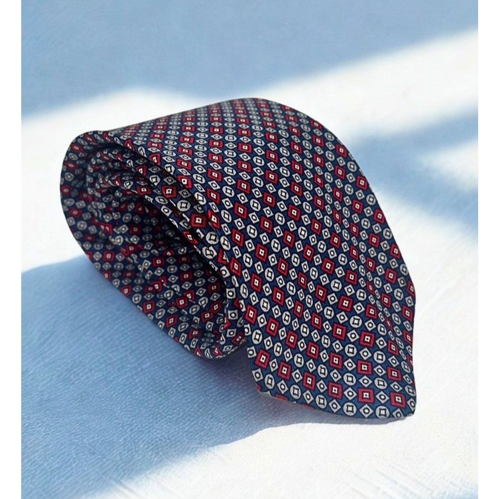 Dior Christian Dior Cravates B Altman Silk Tie Geometric Italy Size ONE SIZE - 8 Thumbnail