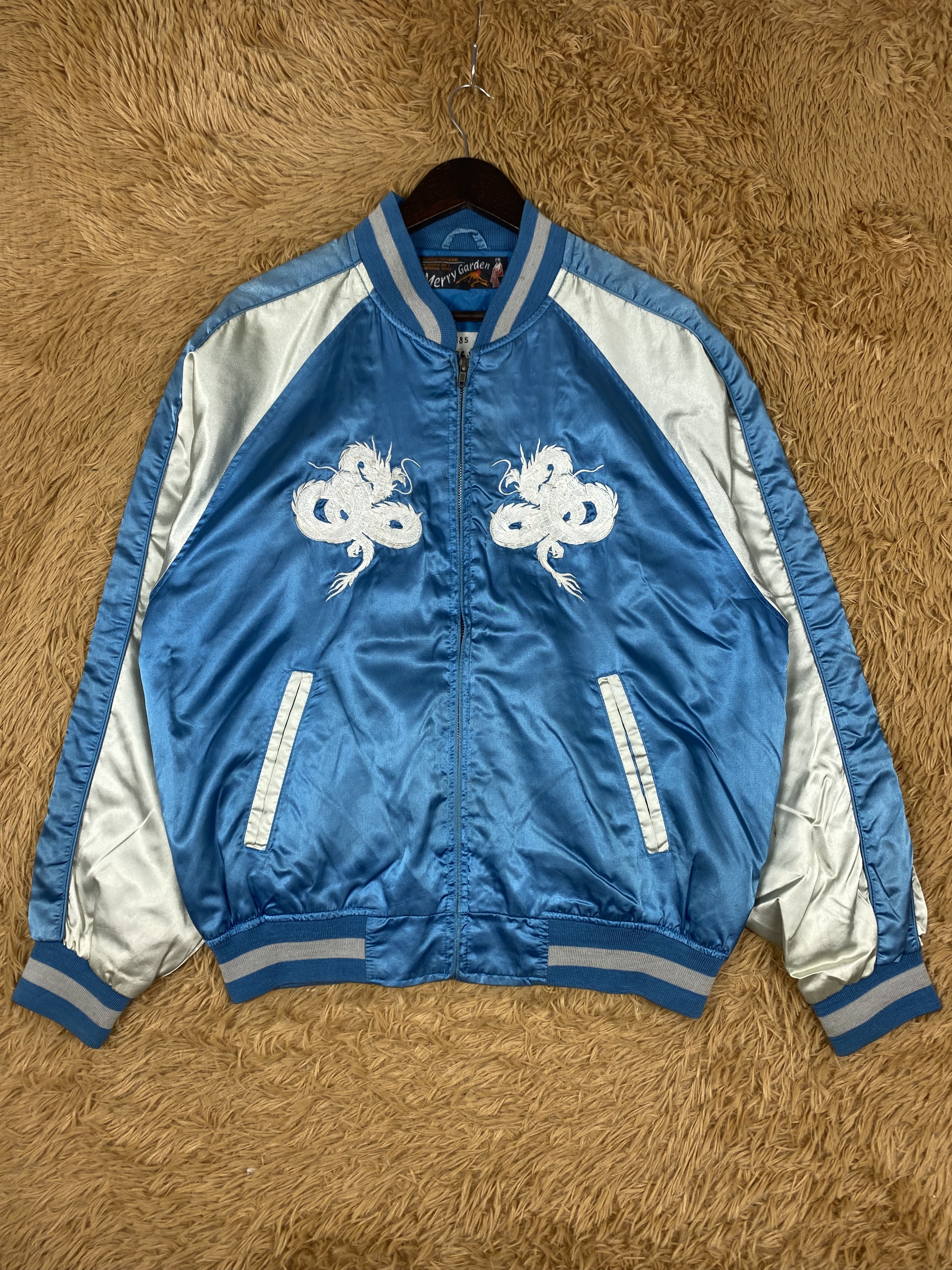 Japanese Brand Vintage Merry Garden Sukajan Dragon Varsity Jacket DJ0785 Size US L / EU 52-54 / 3 - 1 Thumbnail