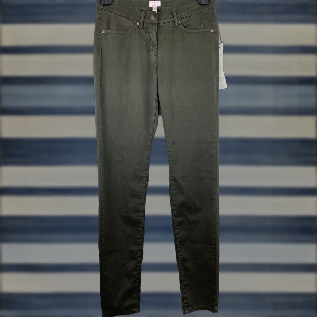 Etcetera Green Skinny Jeans Women's Size Slim Stretch 5-Pocket NWT