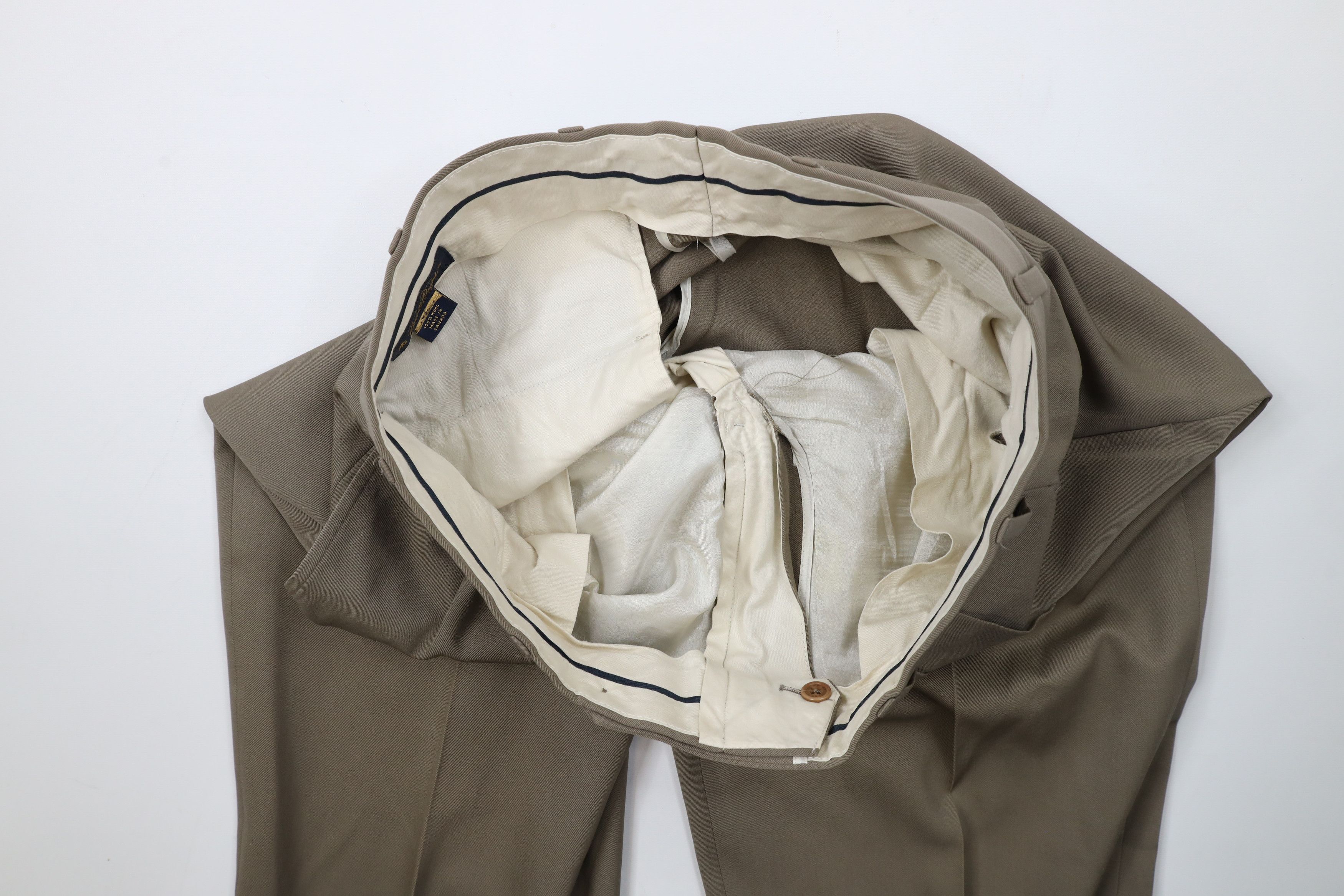 Brooks Brothers × Vintage Vintage 90s Brooks Brothers Cuffed Wide Leg Chino Pants Size US 34 / EU 50 - 7 Thumbnail