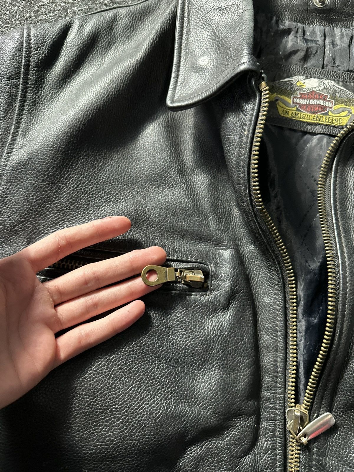 Harley Davidson × Leather 🚨Vintage 90s Leather Biker Jacket-West Style Maison Margiela Size US M / EU 48-50 / 2 - 6 Thumbnail