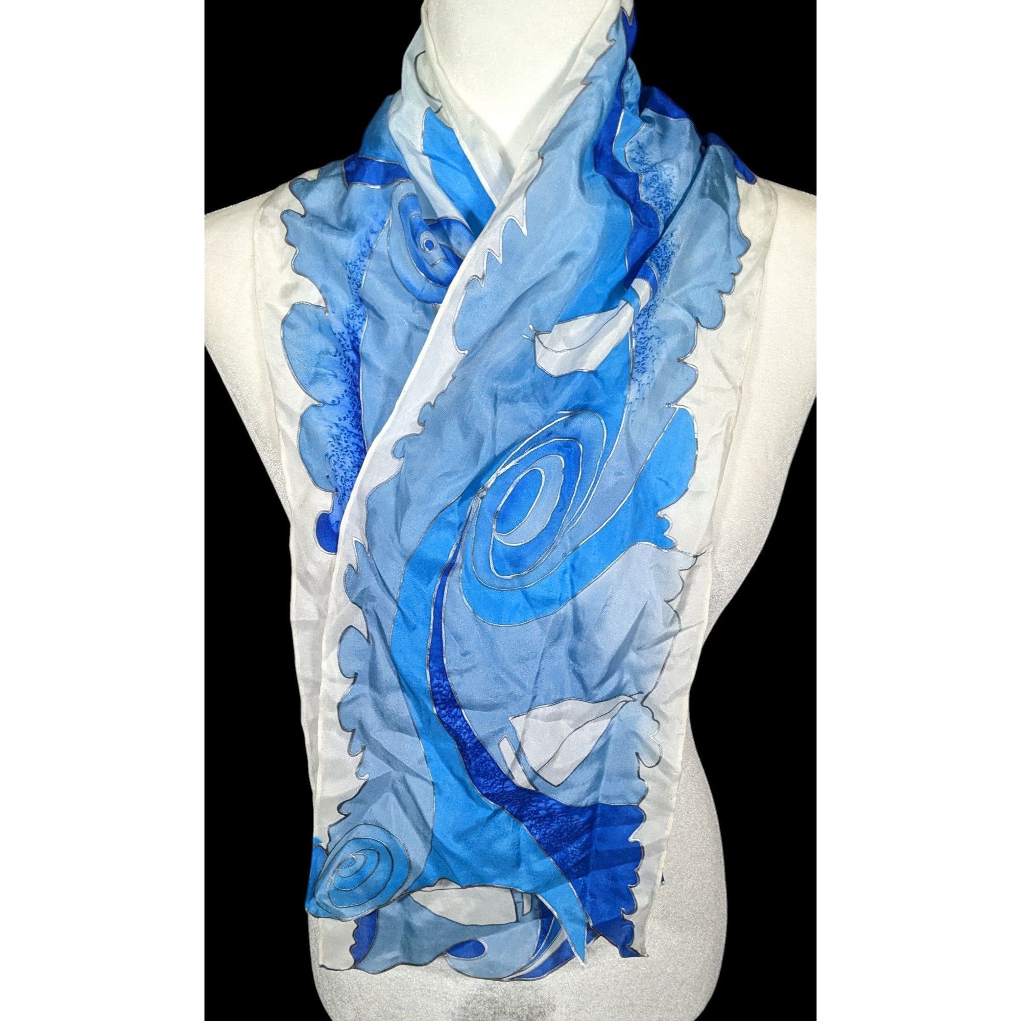 Other Vintage Hand Painted Betty Lanthrope Nautical Scarf Size ONE SIZE - 1 Thumbnail