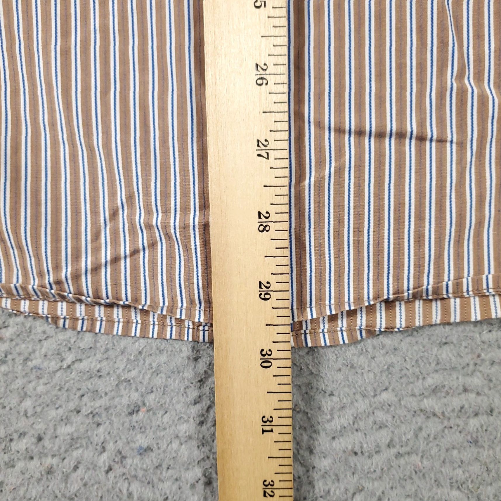 Abercrombie & Fitch Abercrombie & Fitch Shirt Mens XL Brown Striped Button-Up Long Sleeve | Button-Down Collar | Cotton Blend | Regular Fit | Men Size US XL / EU 56 / 4 - 5 Thumbnail