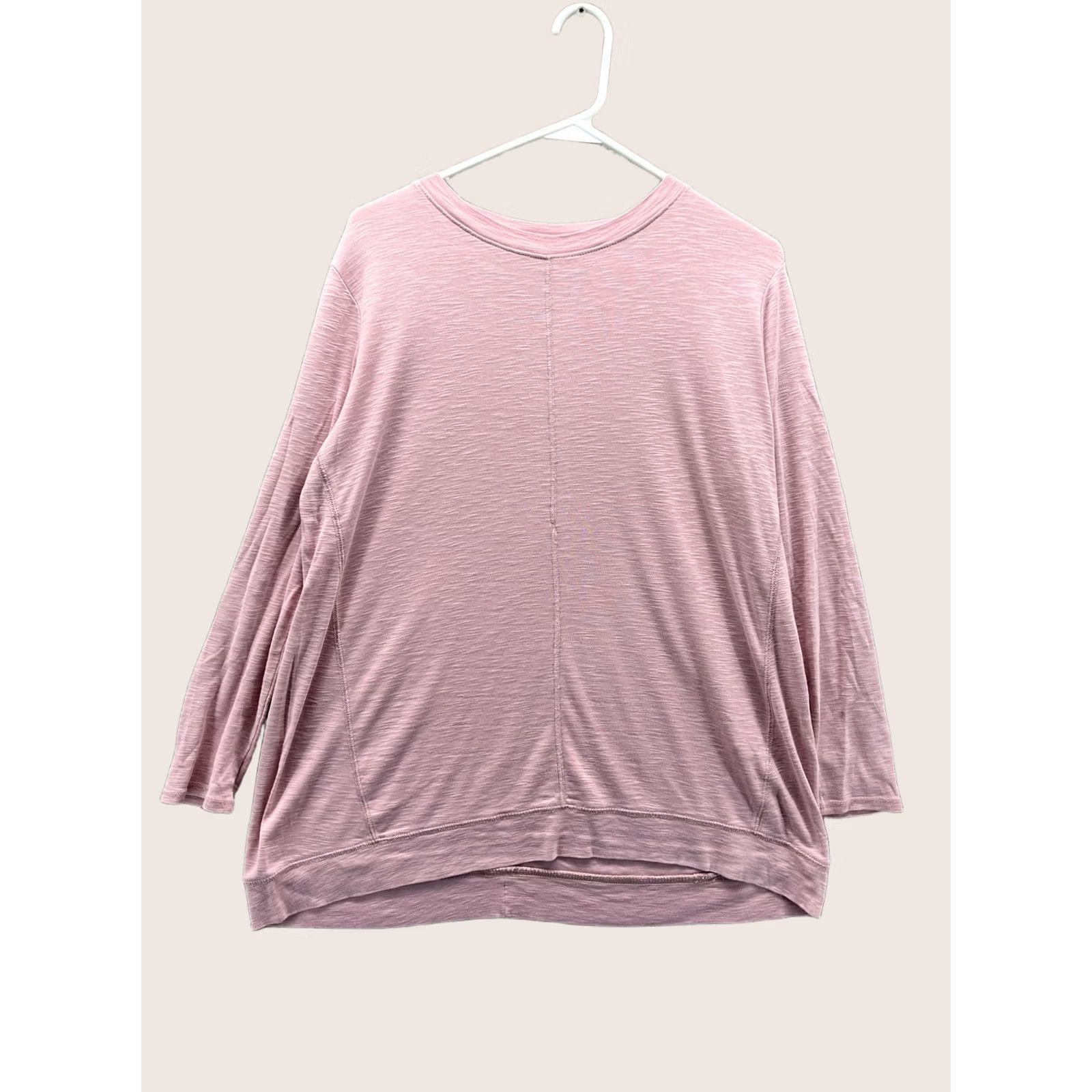 J. Jill J. Jill Shirt Womens Medium Pink Crew Neck 3/4 Sleeve Pima Cotton Jersey Top Size M / US 6-8 / IT 42-44 - 1 Thumbnail