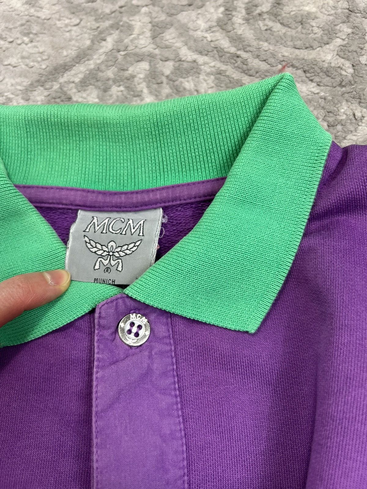 MCM MCM Vintage 90's Multi Logo Lampas Polo sweatshirt Size US XL / EU 56 / 4 - 2 Thumbnail