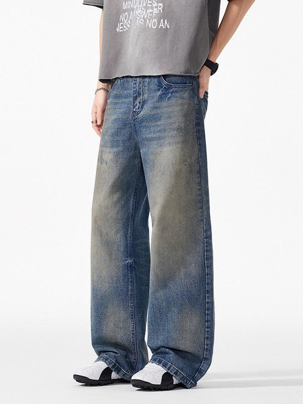Vintage American retro distressed wash Vibe straight jeans for men Size US 32 / EU 48 - 3 Thumbnail