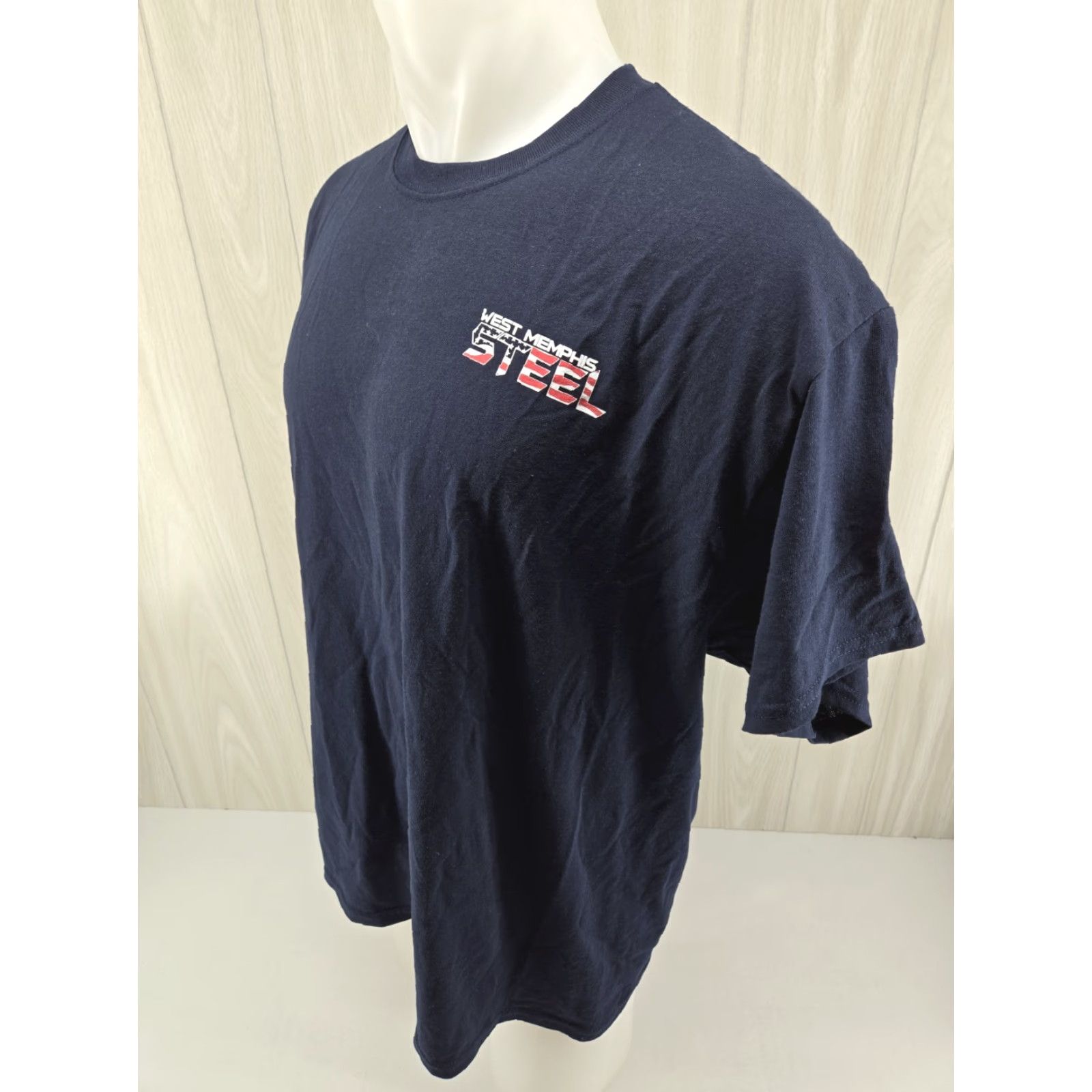 Gildan VINTAGE West Memphis Steel T Shirt XL Blue Gildan Men Short Sleeve Crew Neck Cotton Polyester T-Shirt Size US XL / EU 56 / 4 - 5 Thumbnail