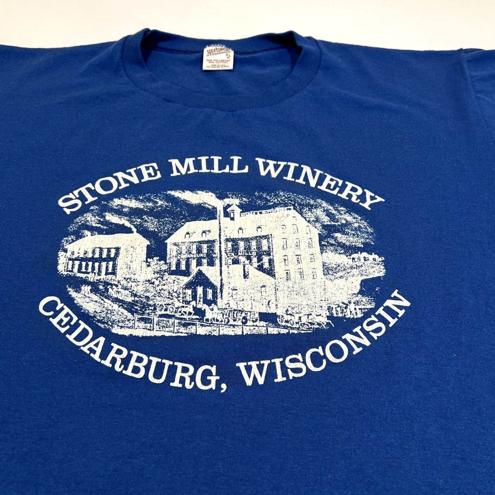 Vintage VINTAGE Stone Mill Winery Graphic T Shirt Men XL Cedarburg Wisconsin Single Stitch 1980s Blue Cotton Graphic Tee Unisex Mens XL Size US XL / EU 56 / 4 - 2 Thumbnail