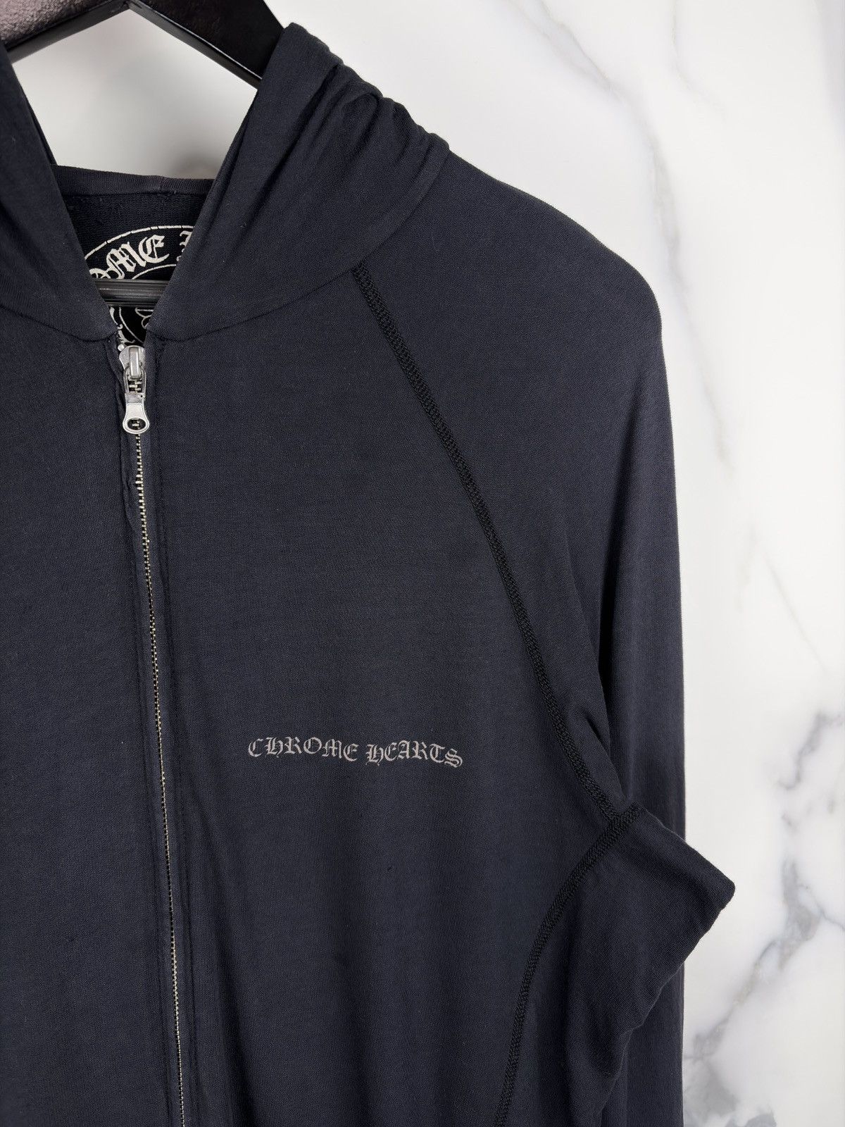Chrome Hearts Chrome Hearts Vintage Plus Cross Zip Up Jersey Hoodie Size US L / EU 52-54 / 3 - 3 Thumbnail