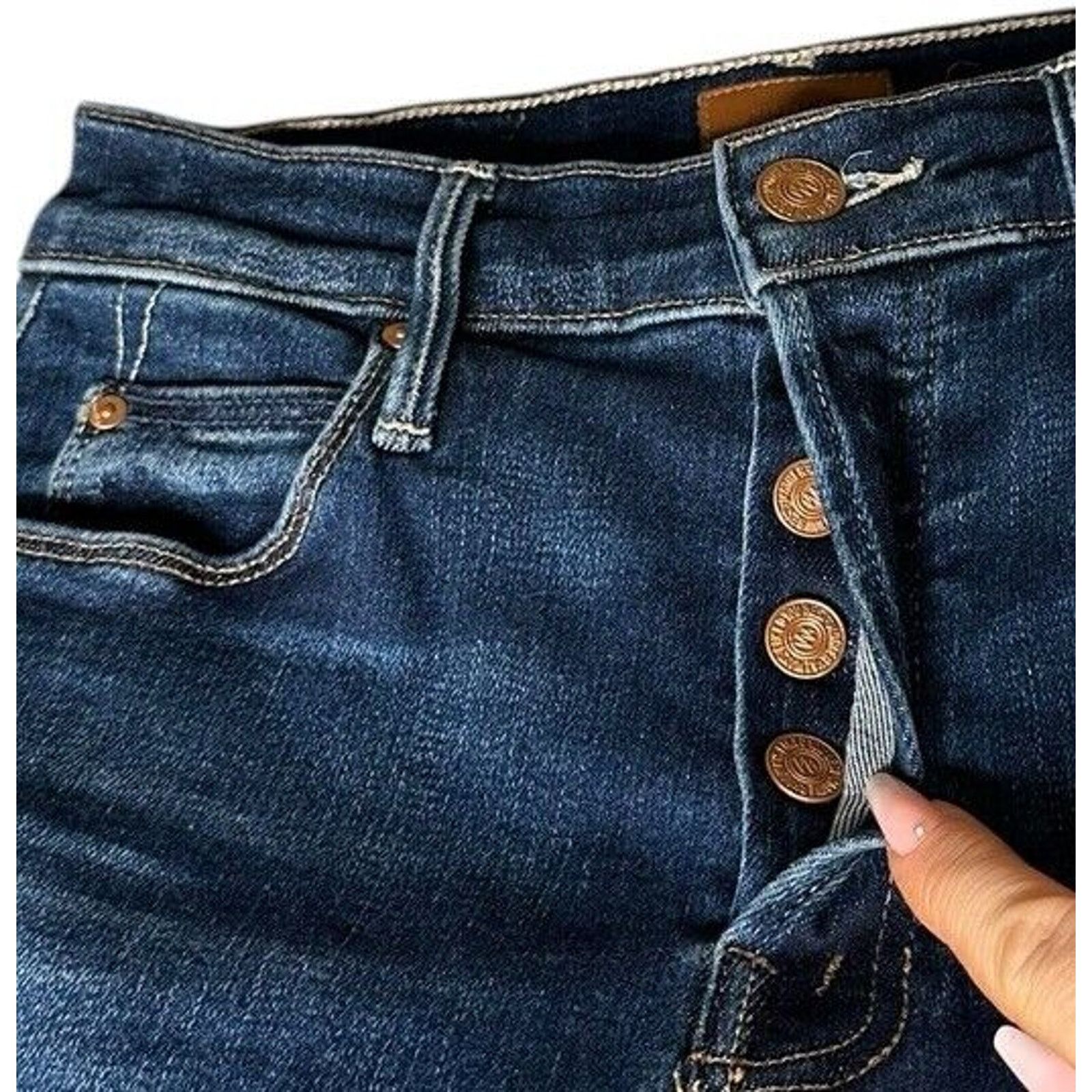 MOTHER MOTHER The Stunner Ankle Fray Jean Womens 25 Dark Skinny Size 25" / US 0 / IT 36 - 6 Thumbnail
