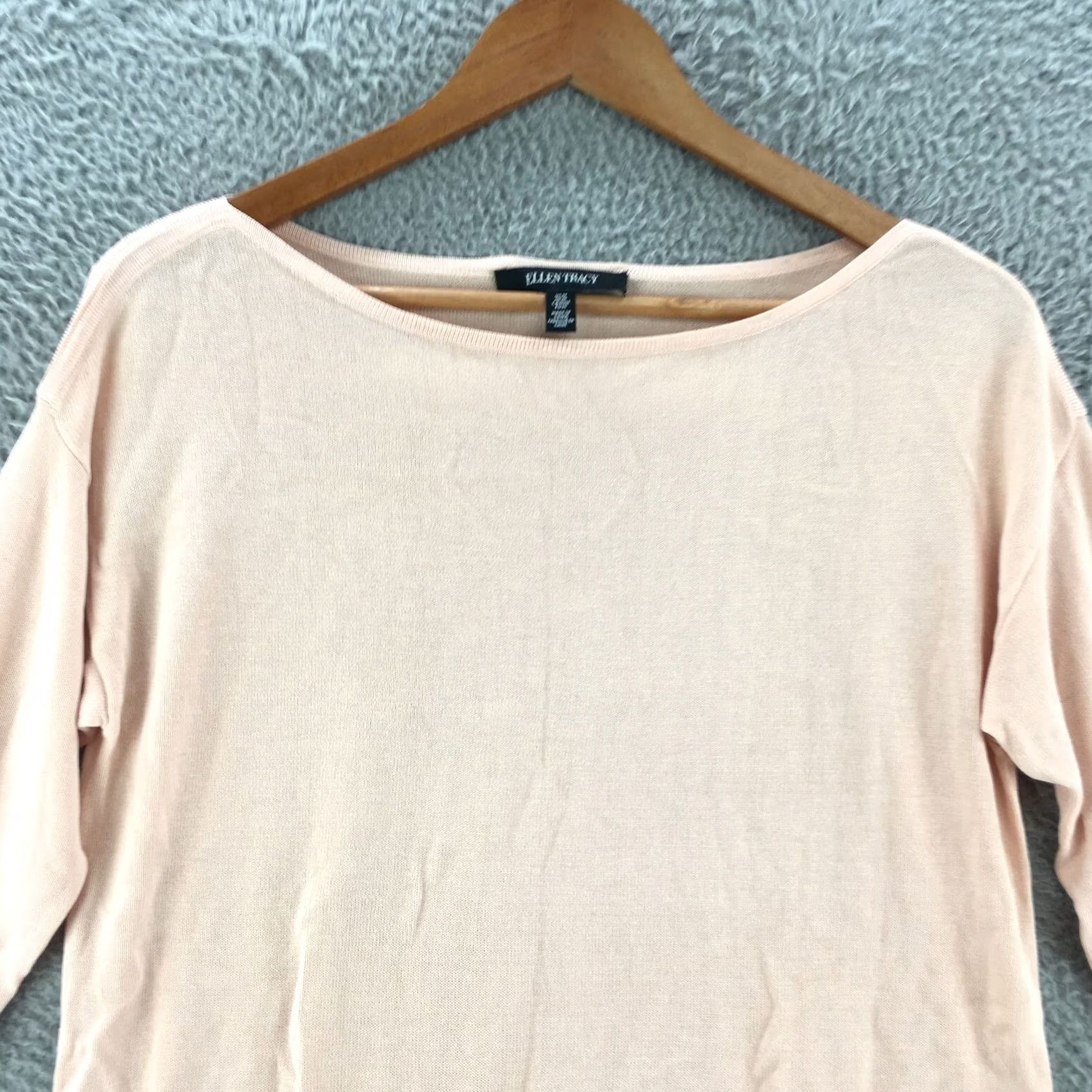 Ellen Tracy Ellen Tracy Pullover Sweater Womens M Pink Ruffle Long Sleeve Round Neck Knitted Size M / US 6-8 / IT 42-44 - 2 Thumbnail