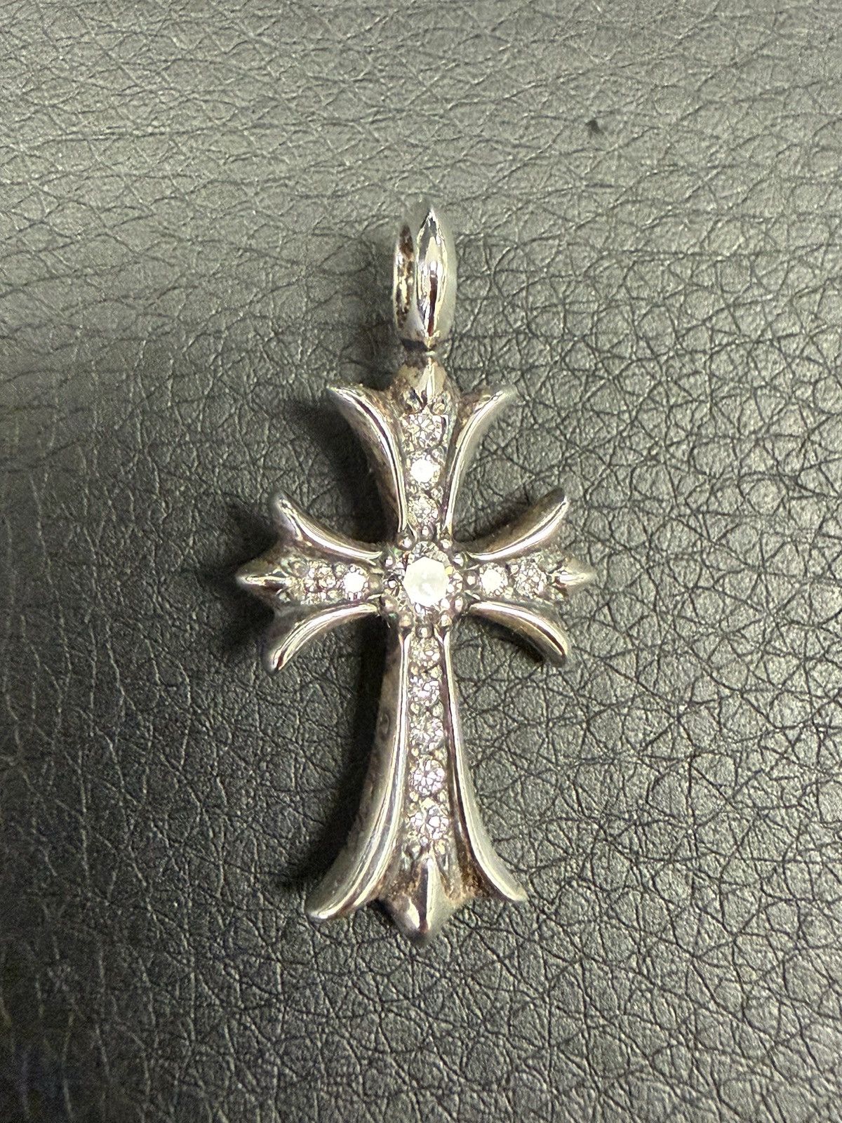 Chrome Hearts Tiny Cross Charm Silver with Pave Diamond Size ONE SIZE - 5 Thumbnail