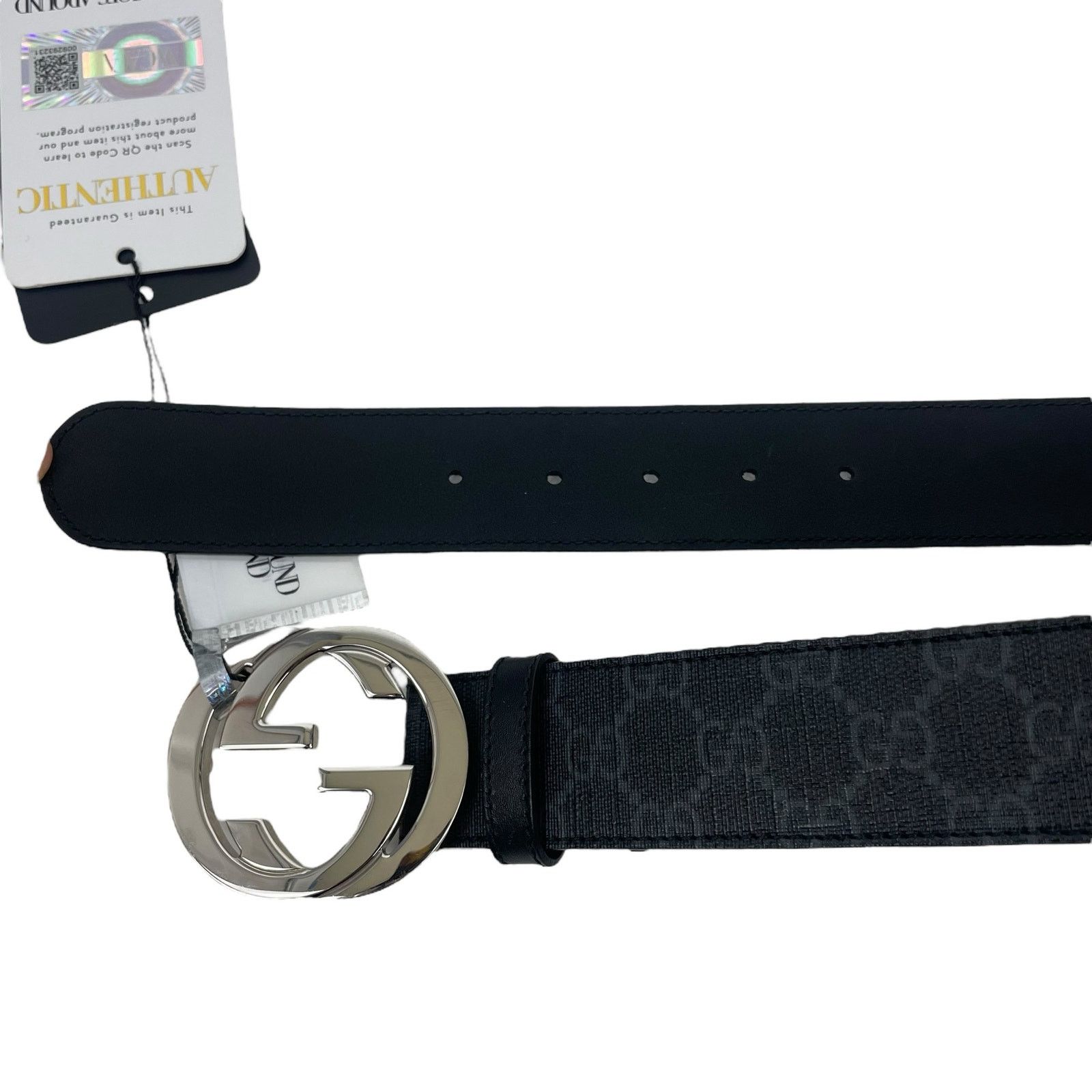 Gucci Gucci GG Interlocking Buckle Supreme Canvas Belt Black 80/32 Size 32 - 9 Thumbnail