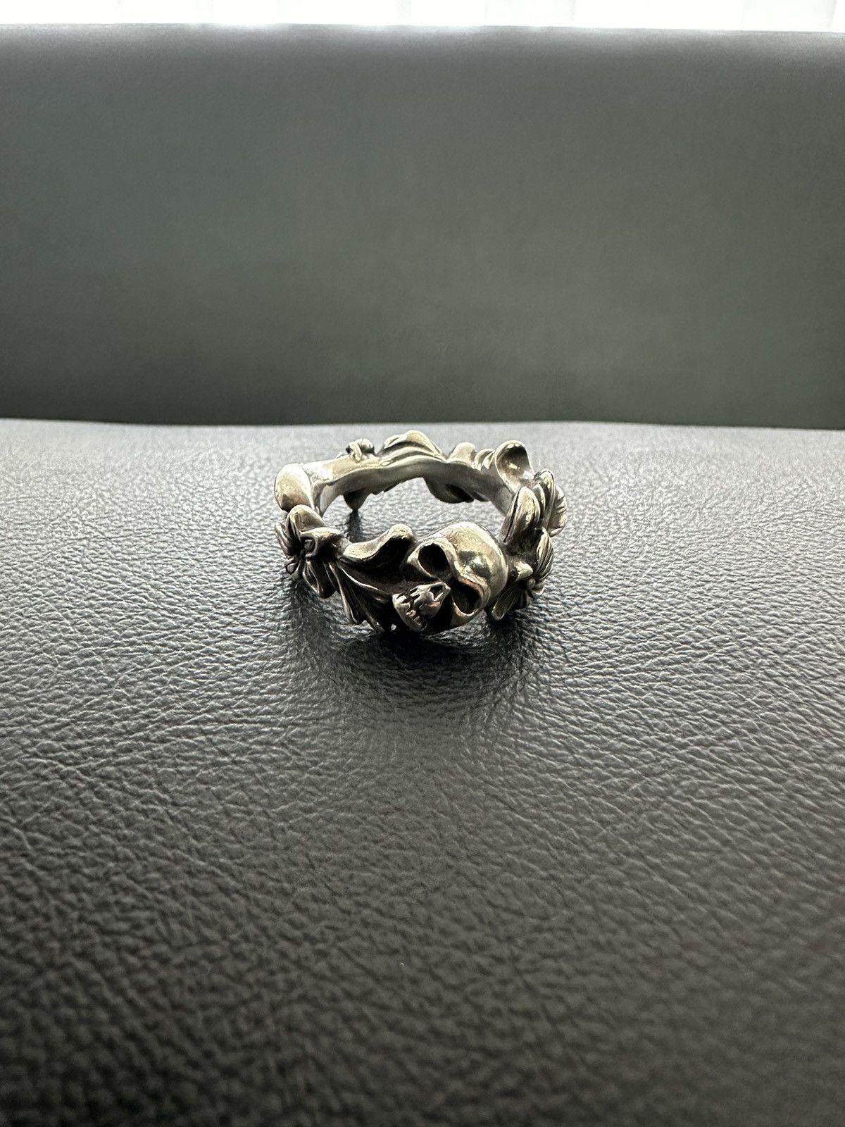 Werkstatt Munchen Werkstatt:München Floral Skull Ring Size ONE SIZE - 1 Thumbnail