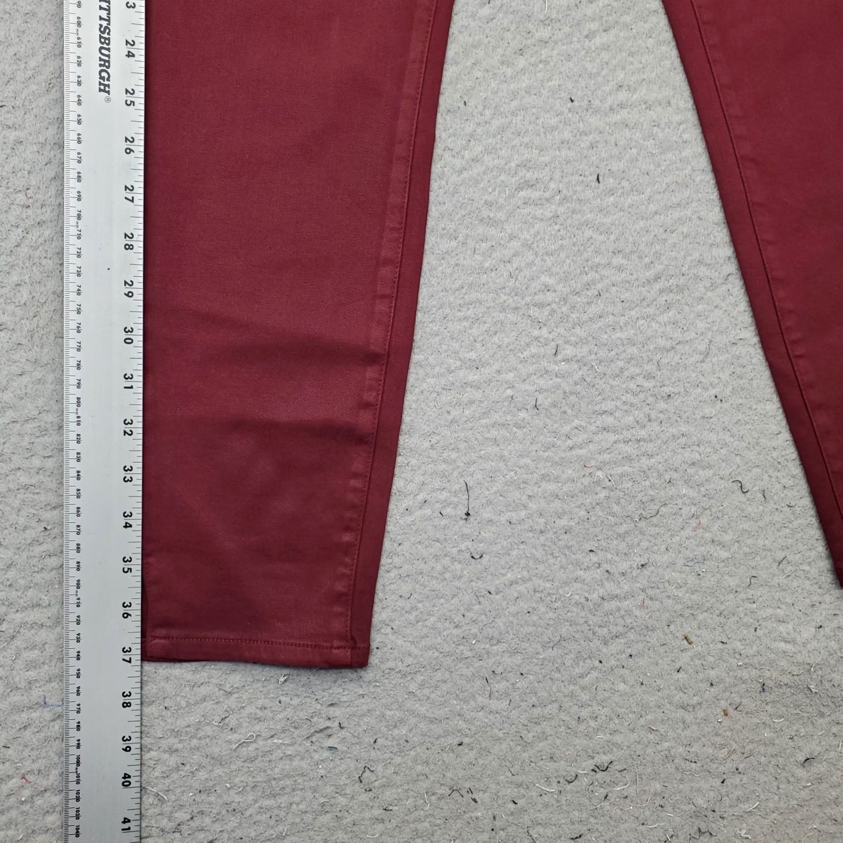 J Brand J Brand Skinny Jeans Womens 30 Burgundy Denim Flat Front Ankle Slit Streetwear Jeans Size 30" / US 8 / IT 44 - 3 Thumbnail