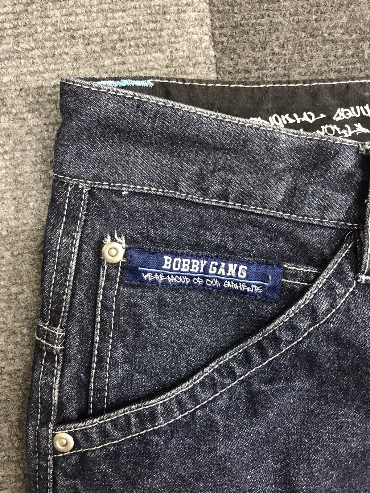 Japanese Brand BAGGY🔥BOBBYGANG Hip Hop Skater Cargo Jeans Size US 32 / EU 48 - 14 Thumbnail