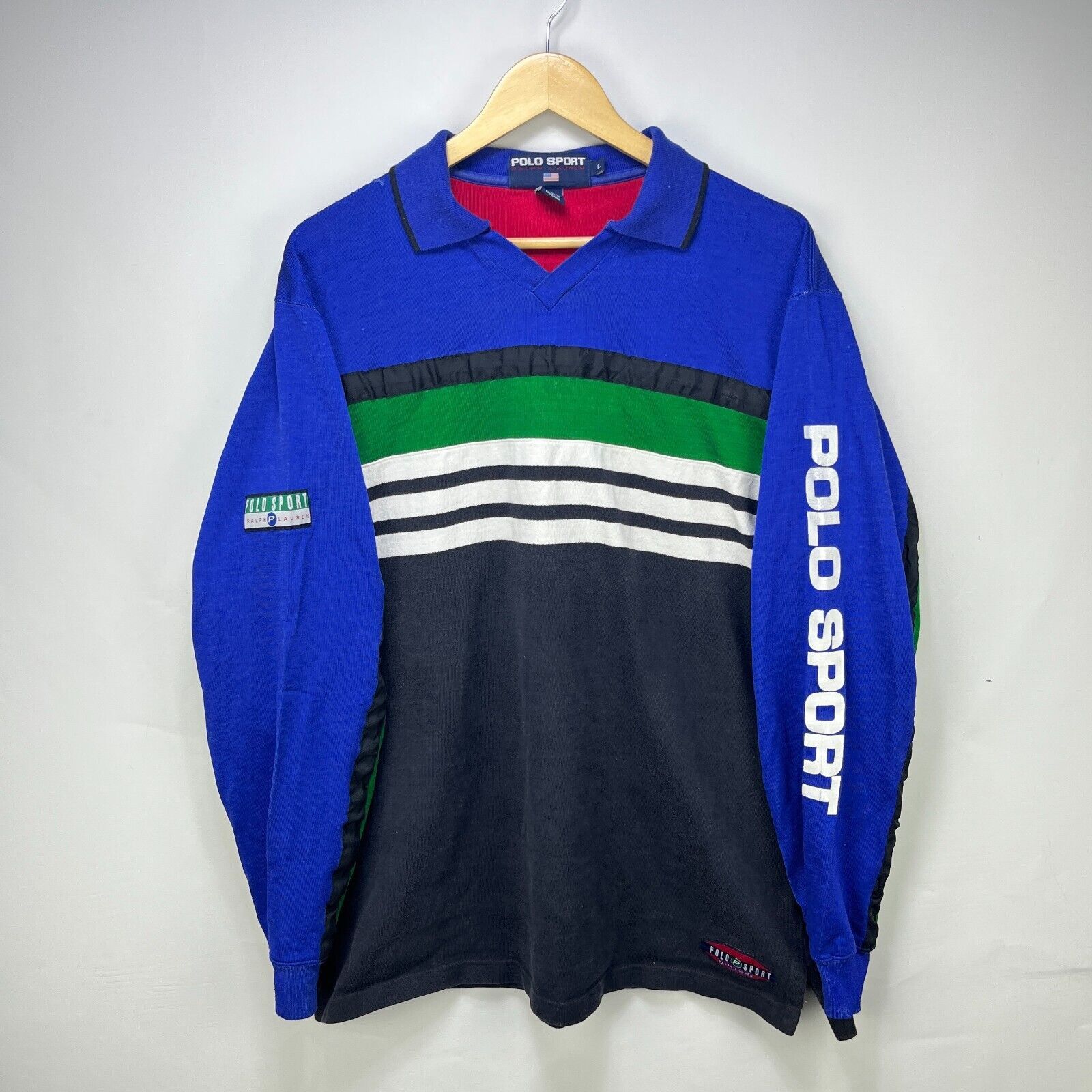 Vintage Vintage 90s Polo Sport Ralph Lauren Pepsi Rugby Shirt Large Size US L / EU 52-54 / 3 - 1 Thumbnail