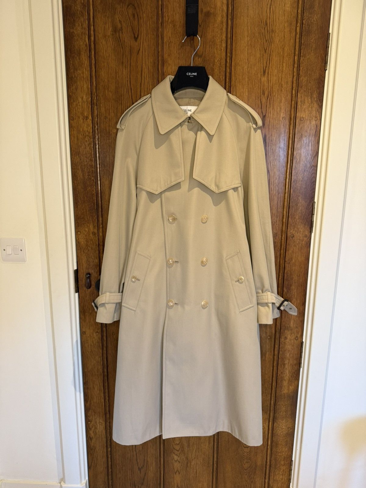 1 of 1 Celine Hedi Sample Trench Jacket silk lined M L Grail