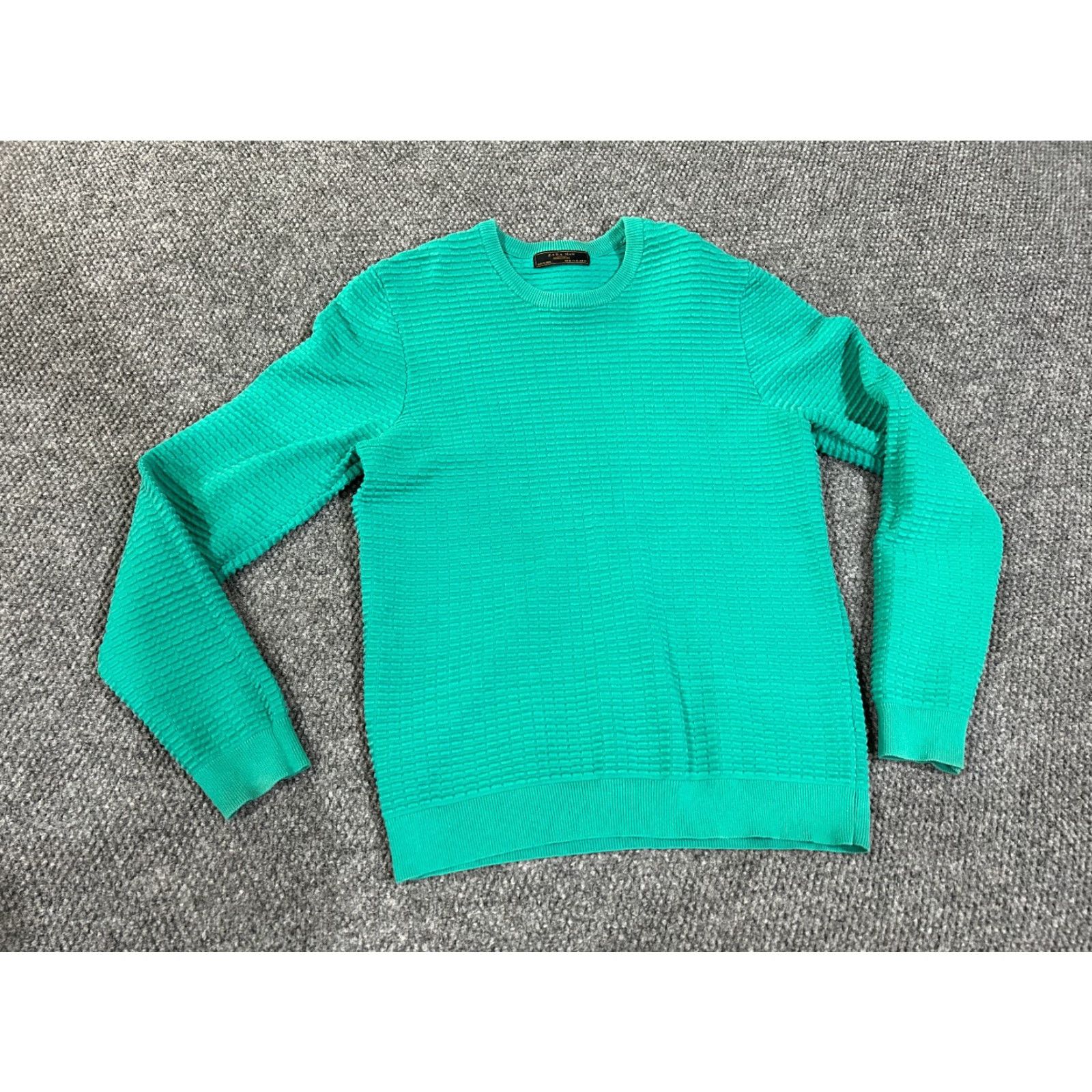 Zara Zara Sweater Men XL Green Knit Crewneck Pullover Textured Zipper Casual Winter Fall Size US XL / EU 56 / 4 - 2 Thumbnail
