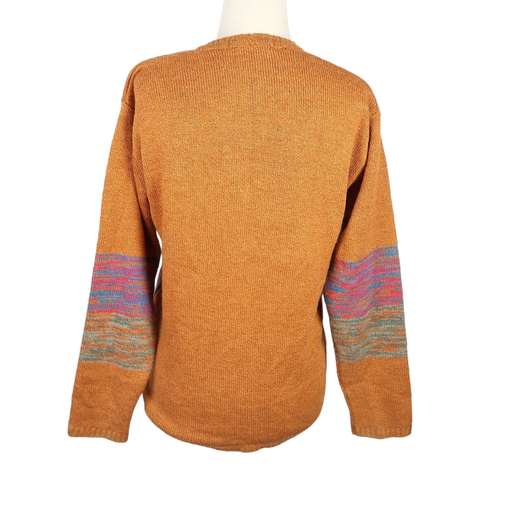 Vintage VINTAGE 90s Burnt Orange Floral Embroidered Cardigan Sweater M Women Long Sleeve Knit Acrylic Casual Bohemian Size M / US 6-8 / IT 42-44 - 4 Thumbnail