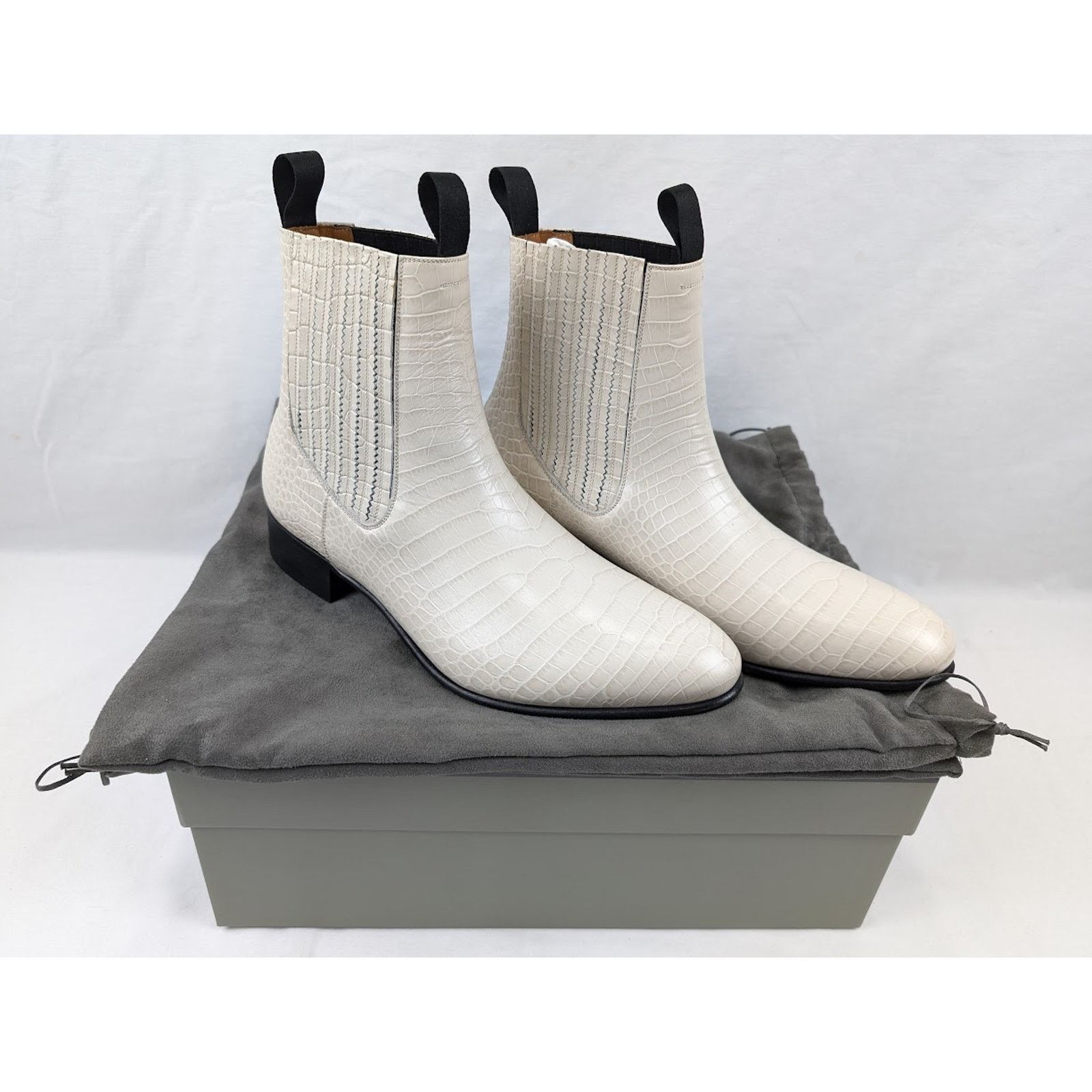 Tom Ford o1rshd1 Alligator-embossed Leather Boots in Ivory Size US 13 / EU 46 - 17 Thumbnail