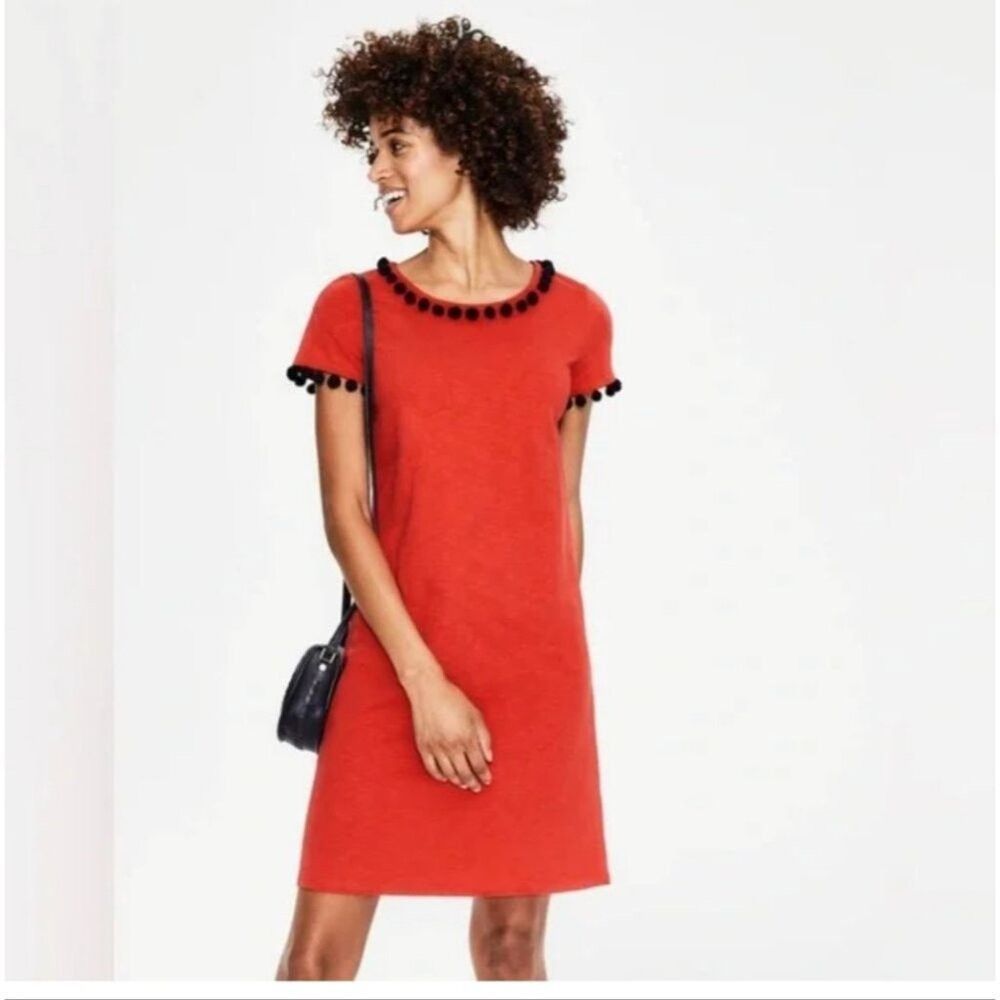 Boden BODEN | Penny jersey dress navy pom poms red US sz 14R Size XL / US 12-14 / IT 48-50 - 1 Thumbnail