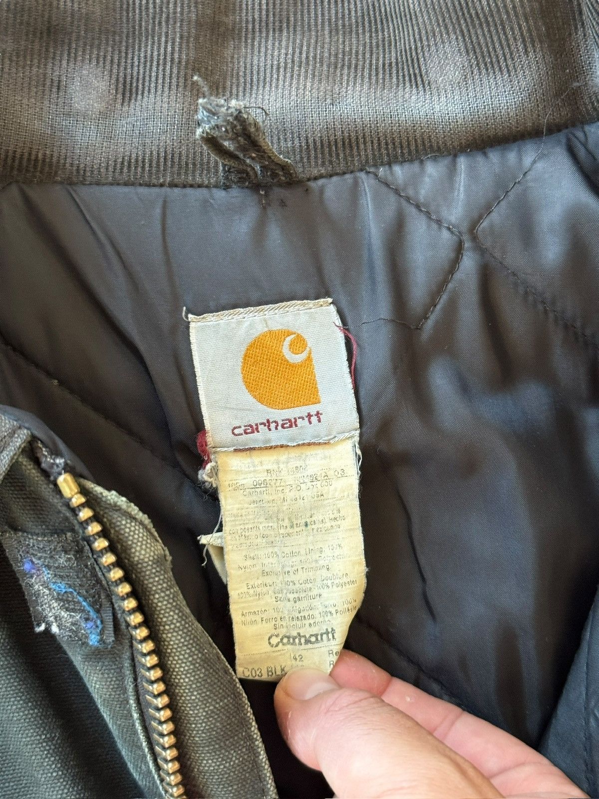 Carhartt CARHARTT VINTAGE 90s 00s Y2K DISTRESSED QUILTED JACKET FADED Size US XL / EU 56 / 4 - 14 Thumbnail