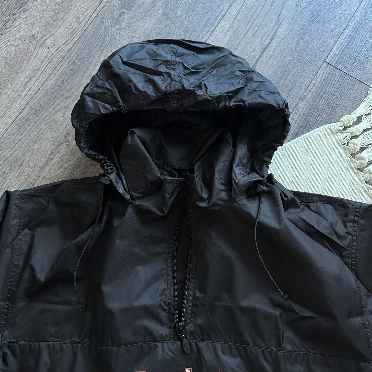 Reebok early 2000s Reebok Anorak Nylon Black Jacket Windbreaker Size US XL / EU 56 / 4 - 6 Thumbnail