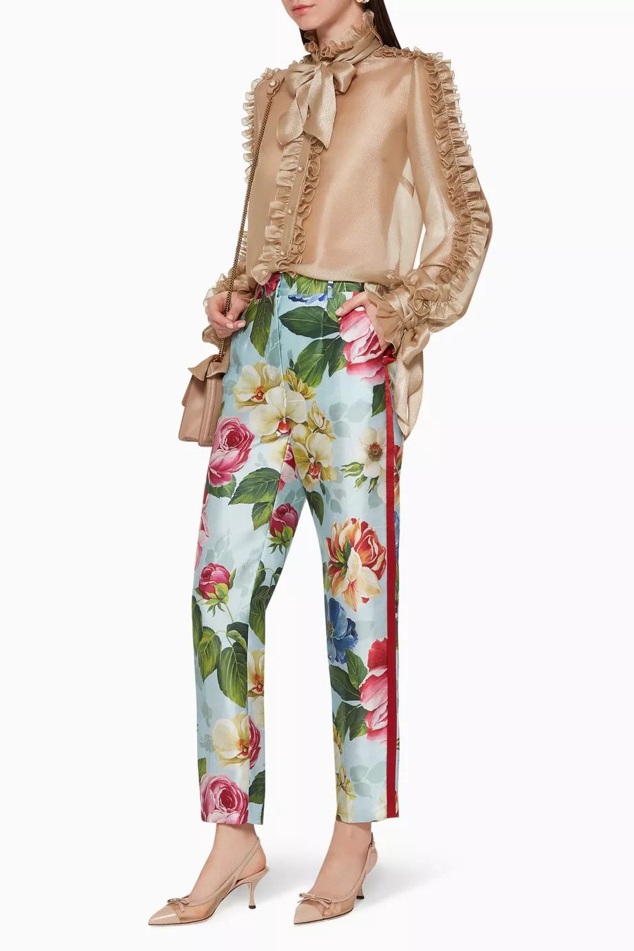Dolce & Gabbana o1y0925 Floral-Print Casual Pant in Multicolor Size 30" / US 8 / IT 44 - 4 Thumbnail